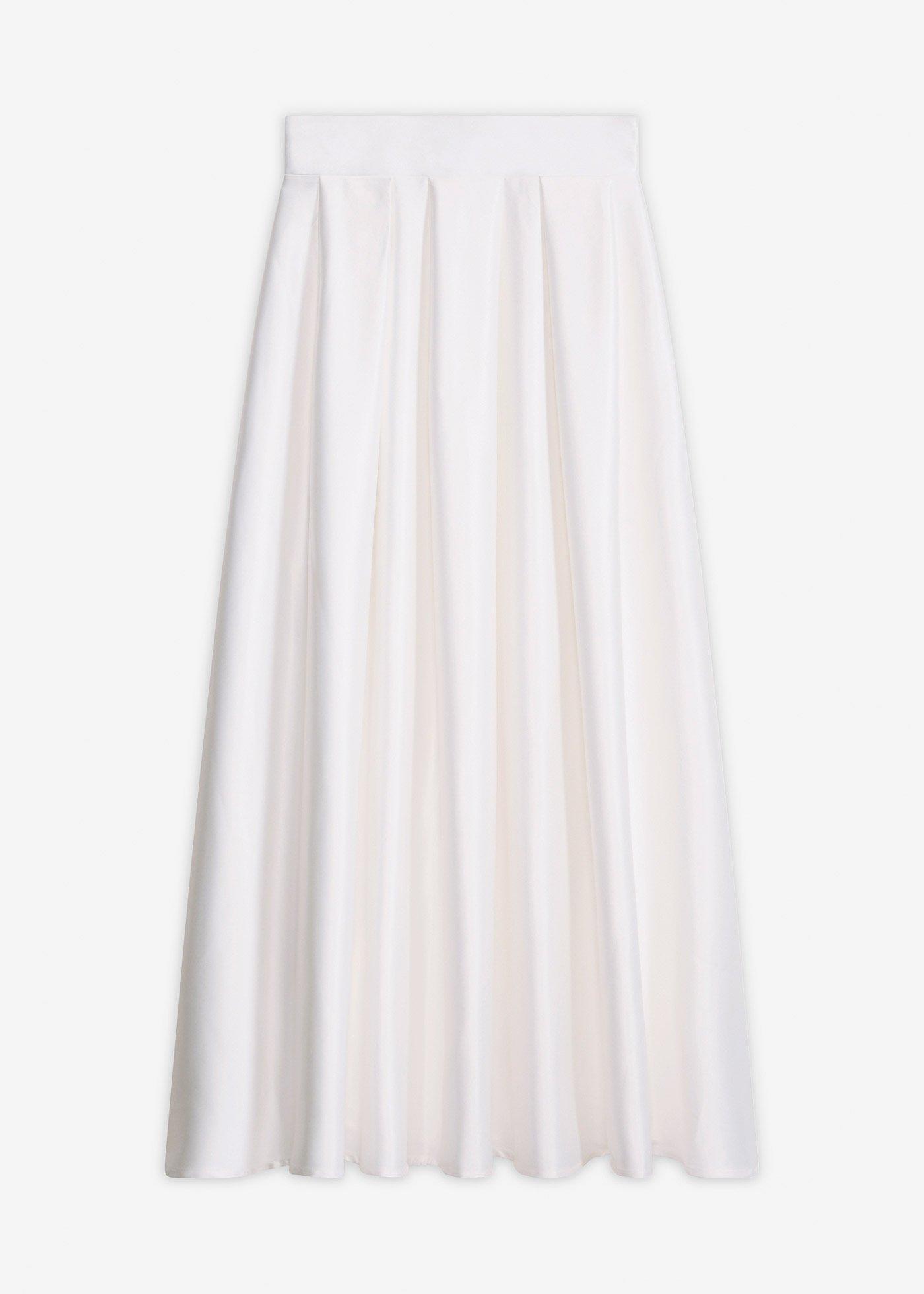bonprix – Maxikjol av glansig satin