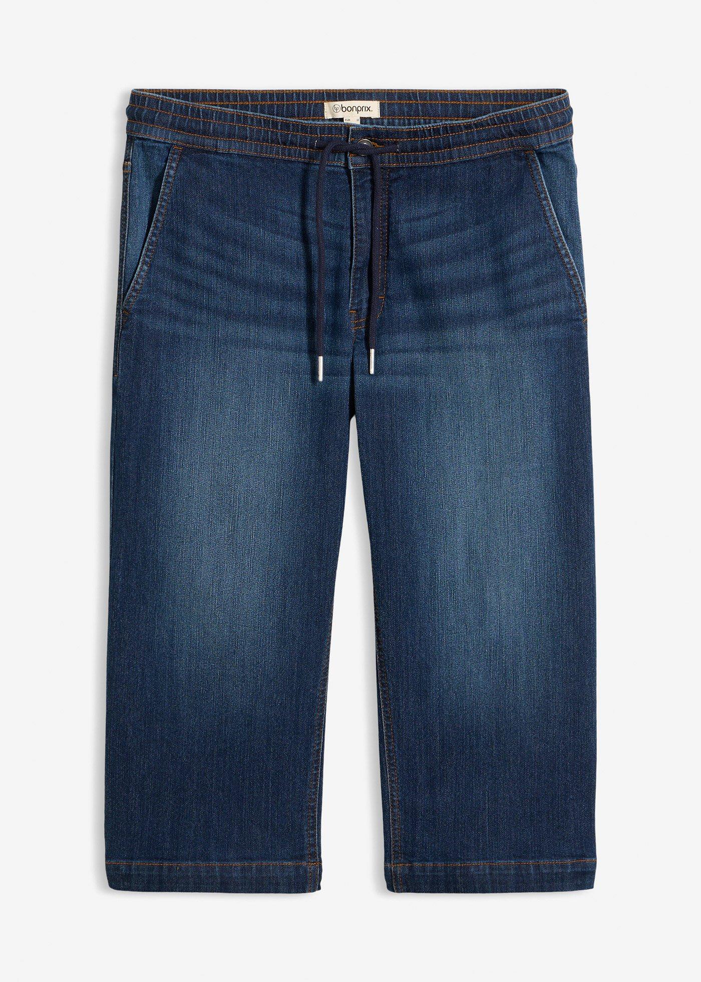 bonprix – Dra på-jeans i 3/4-längd, Regular Fit