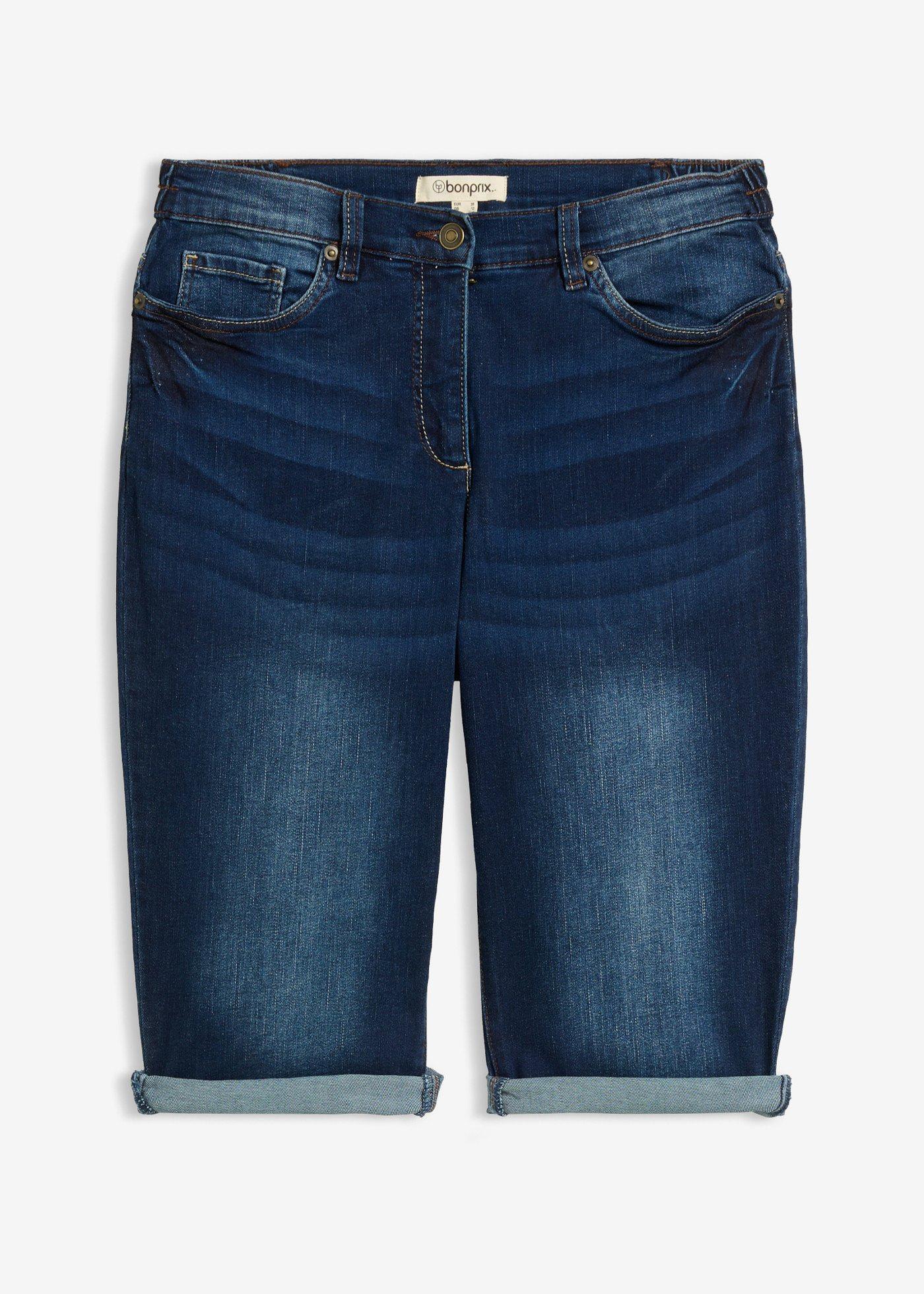 bonprix – Jeansbermudas Mid Waist, med bekväm midja