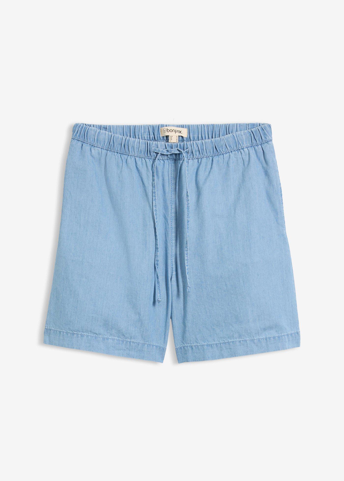 bonprix – Tunna jeansshorts Mid Waist, med bekväm midja
