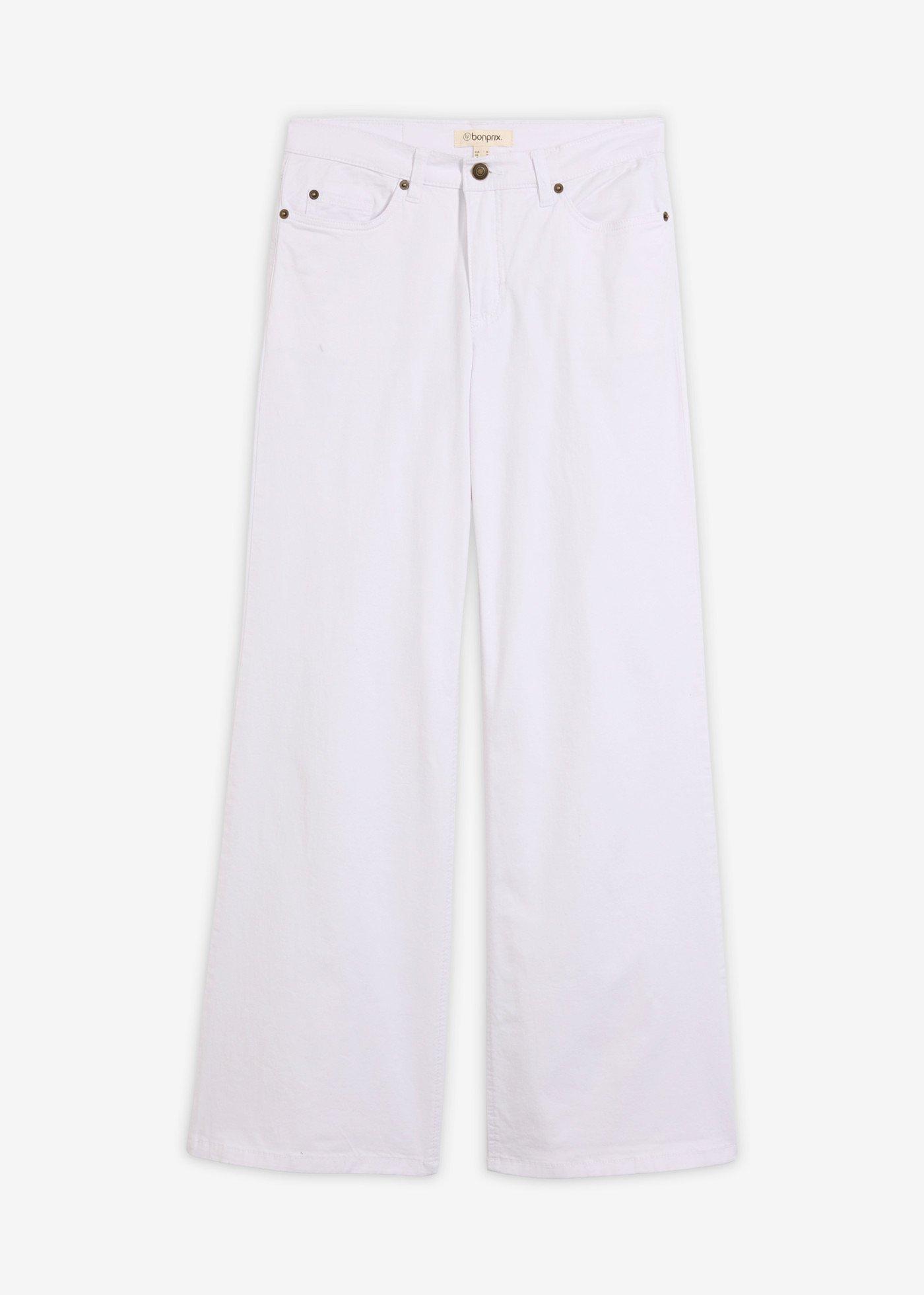 bonprix – Wide Leg jeans, Mid Waist, Stretch