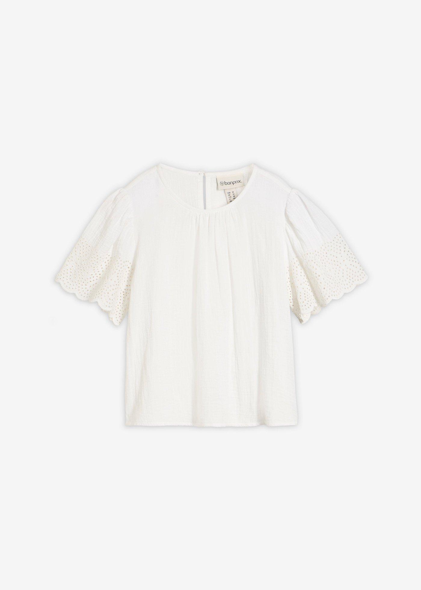 bonprix – Kortärmad blus i luftig muslin
