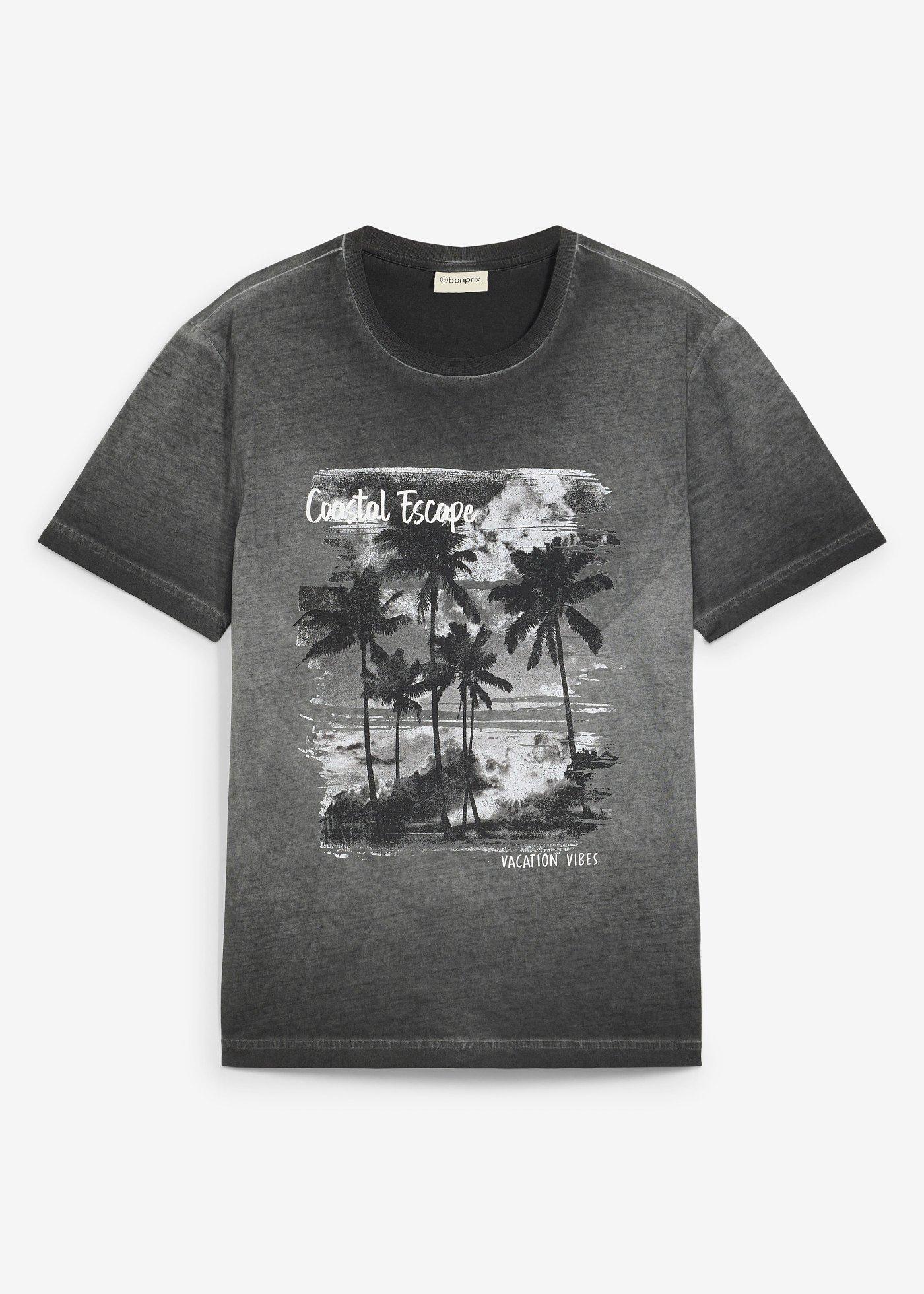 bonprix – T-shirt i ekologisk bomull med tvättad look