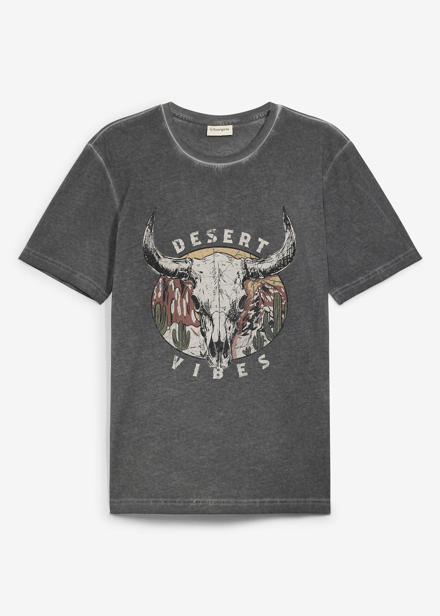 bonprix – T-shirt med tvättad look i ekologisk bomull