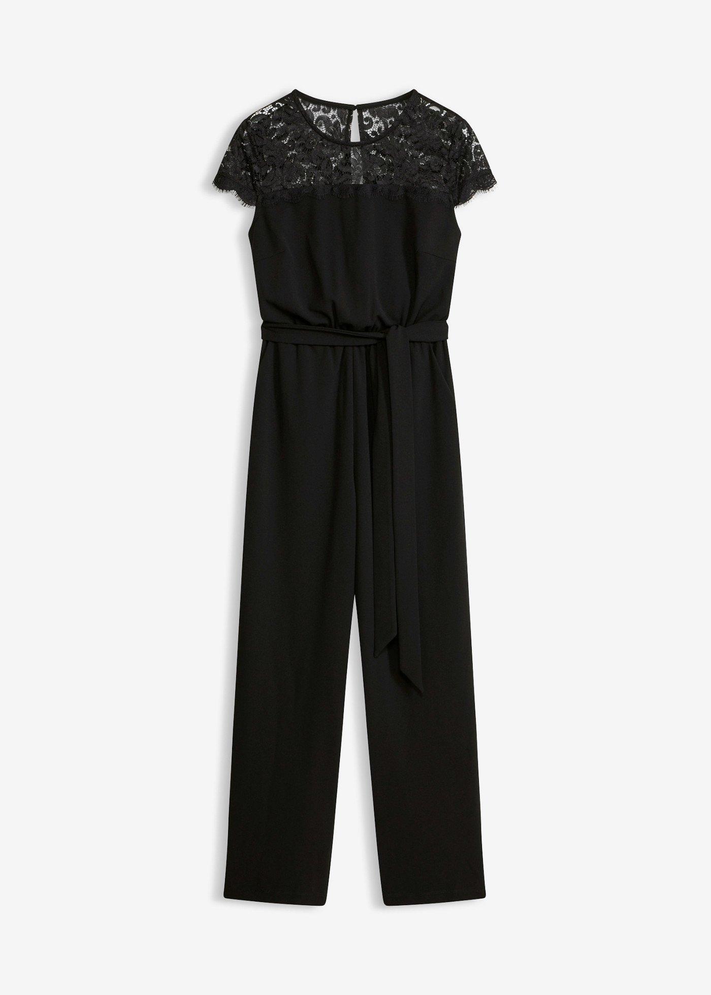 bonprix – Jumpsuit i fintrådig jersey med spets