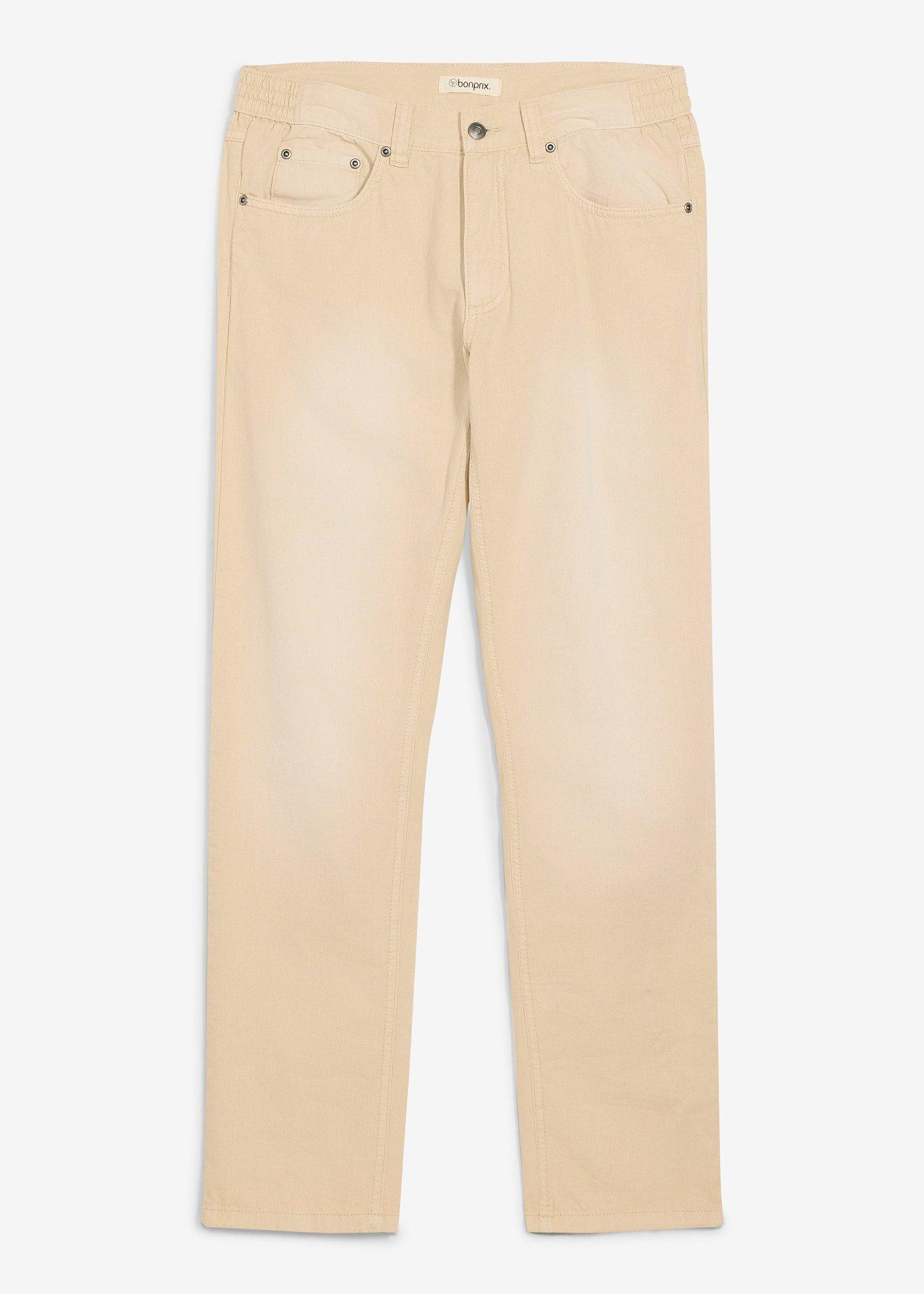 bonprix – Lätta jeans i Regular Fit med resårmidja och färgad denim, Straight