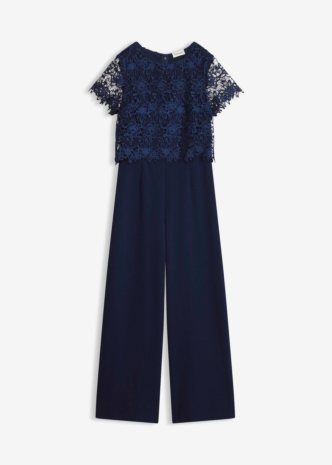 bonprix – Jumpsuit av stabil trikå med spets