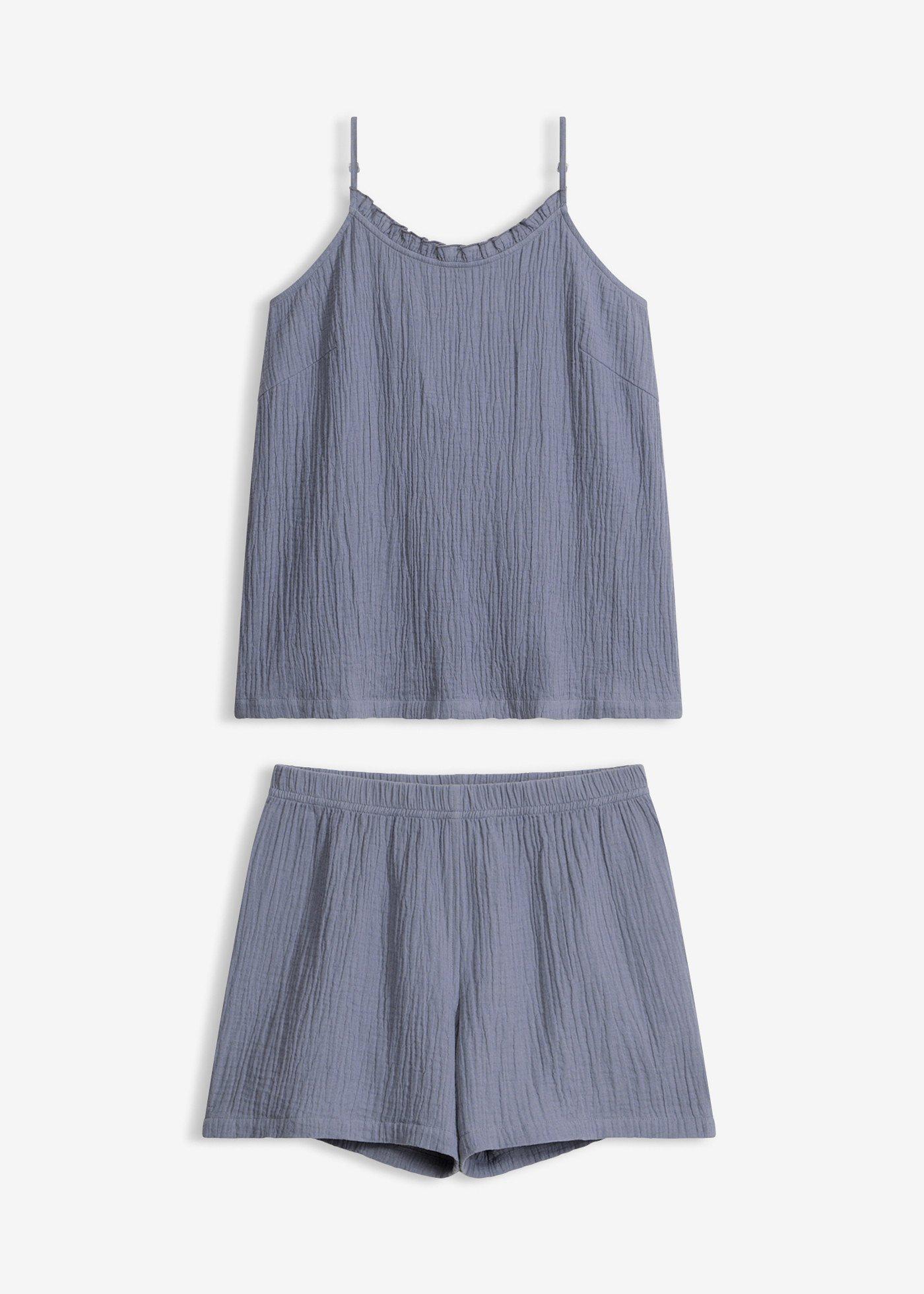 bonprix – Muslinpyjamas med shorts och smala axelband