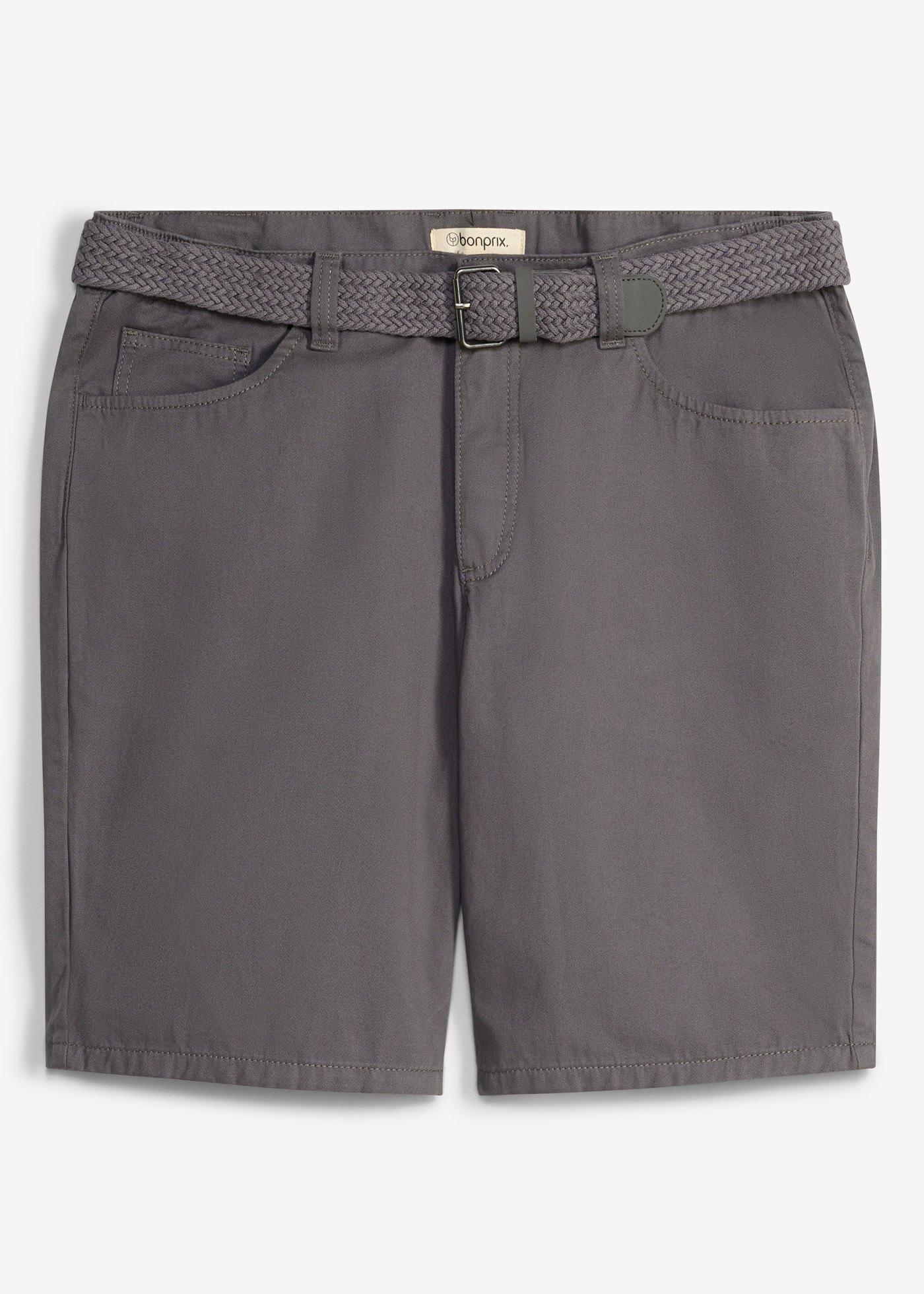 bonprix – Shorts med resårmidja och skärp, normal passform