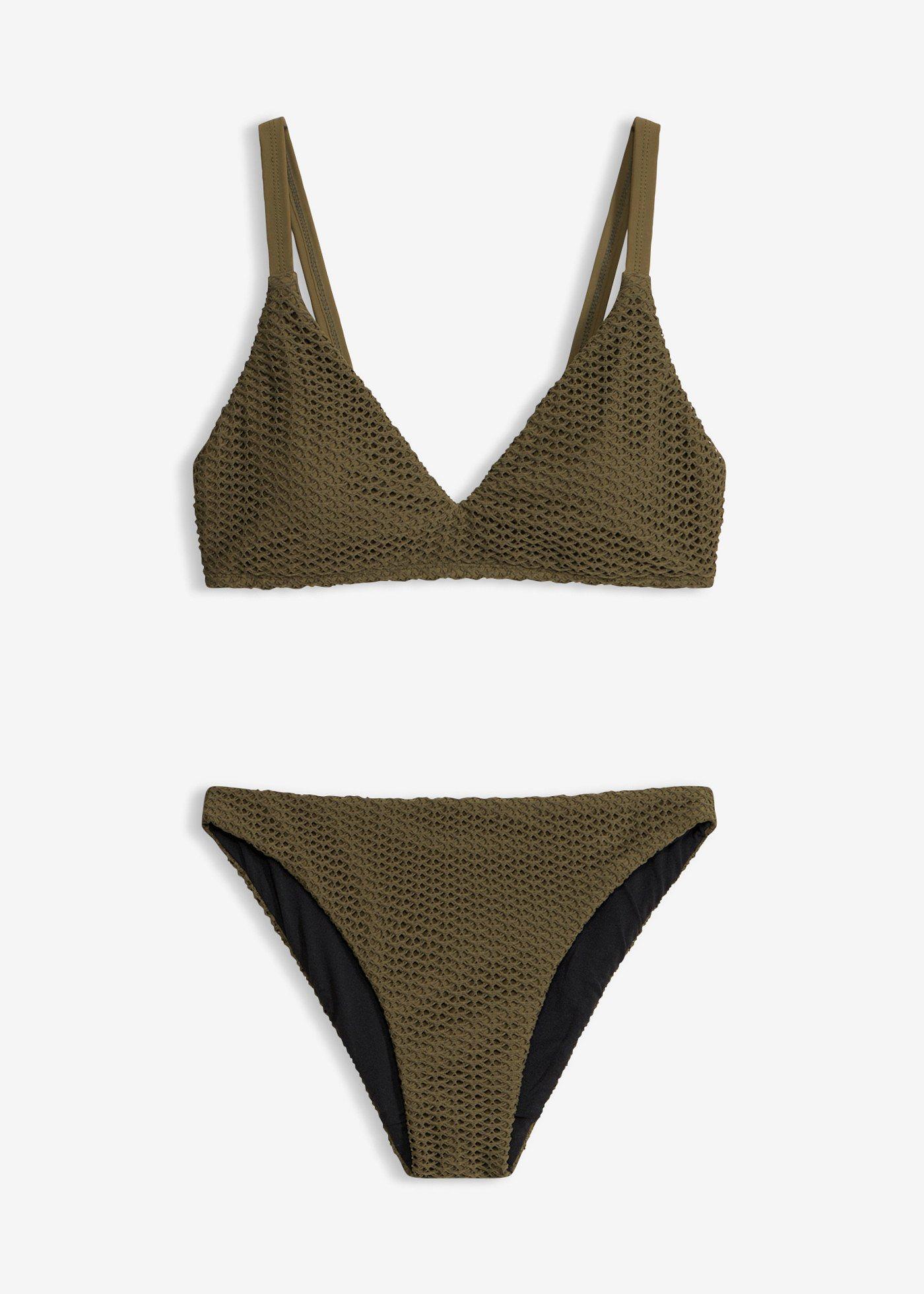 bonprix – Virkad bikini med BH-topp (2 delar)