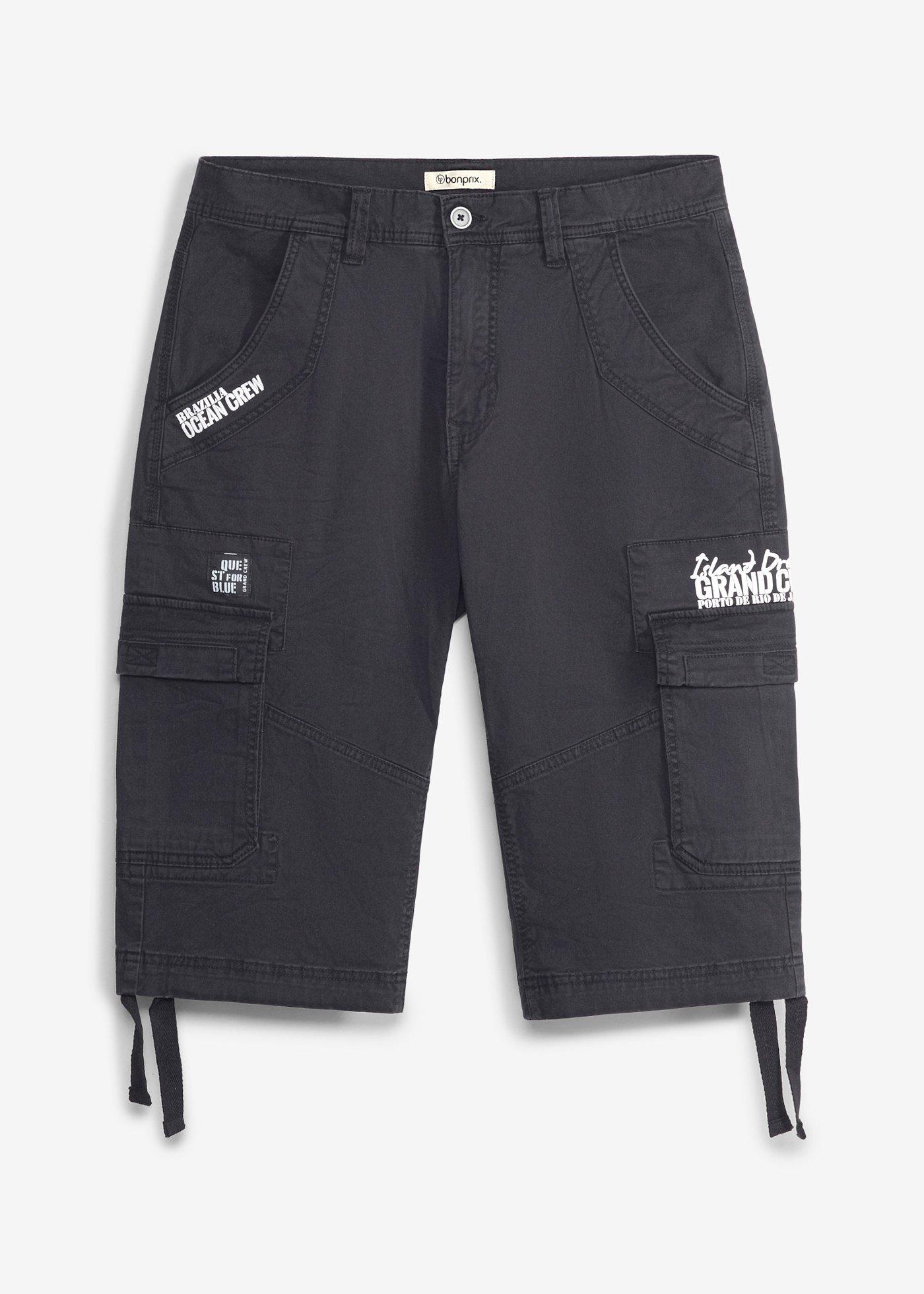 bonprix – Långa shorts med stretch och cargofickor, normal passform