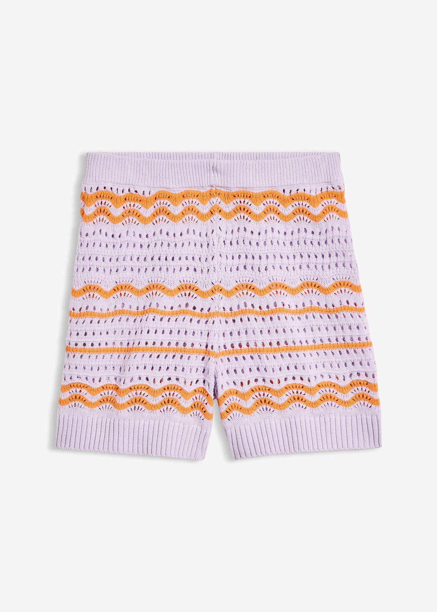 bonprix – Stickade shorts i bomullsmix med linne