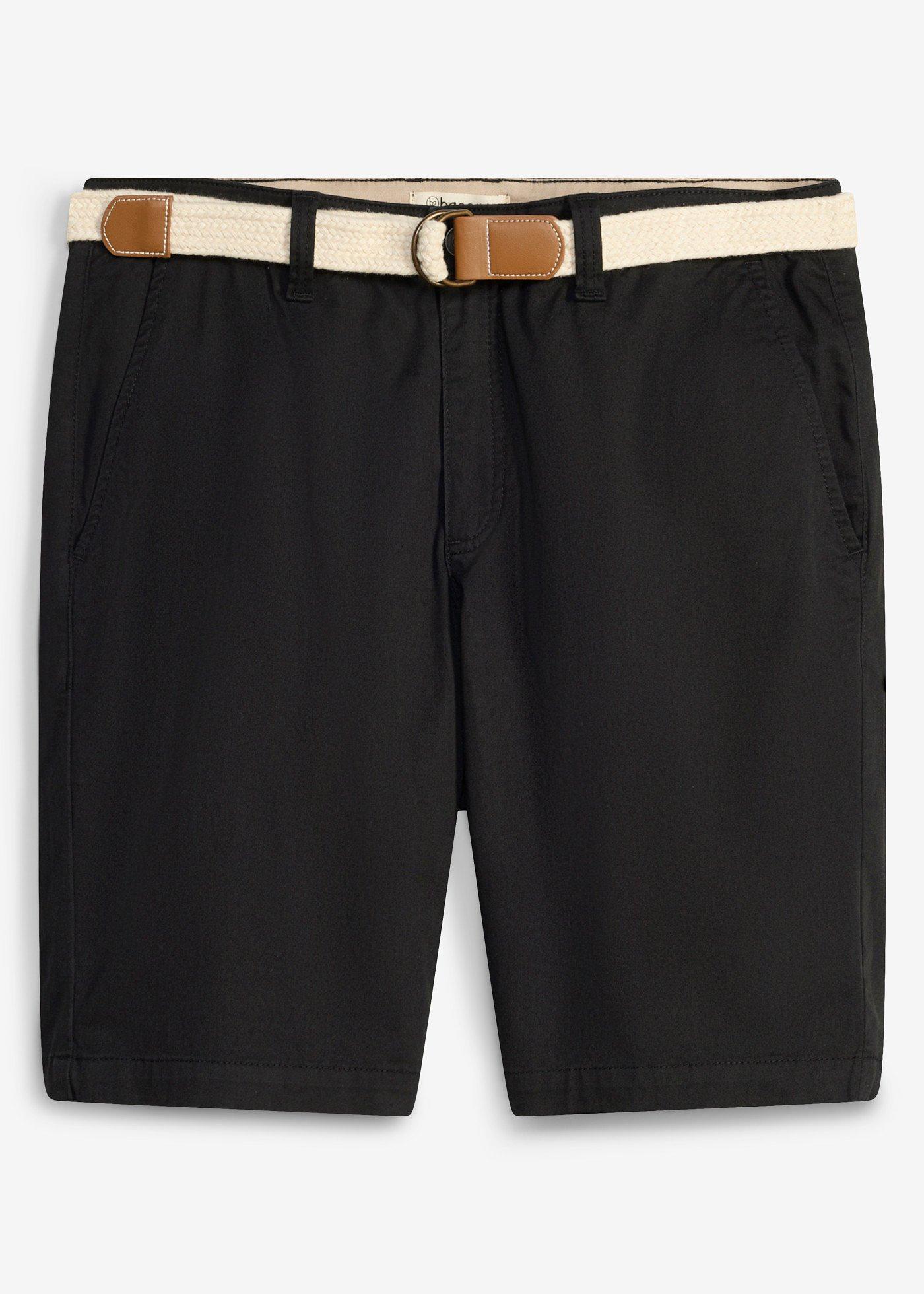 bonprix – Stretchiga shorts med skärp, normal passform