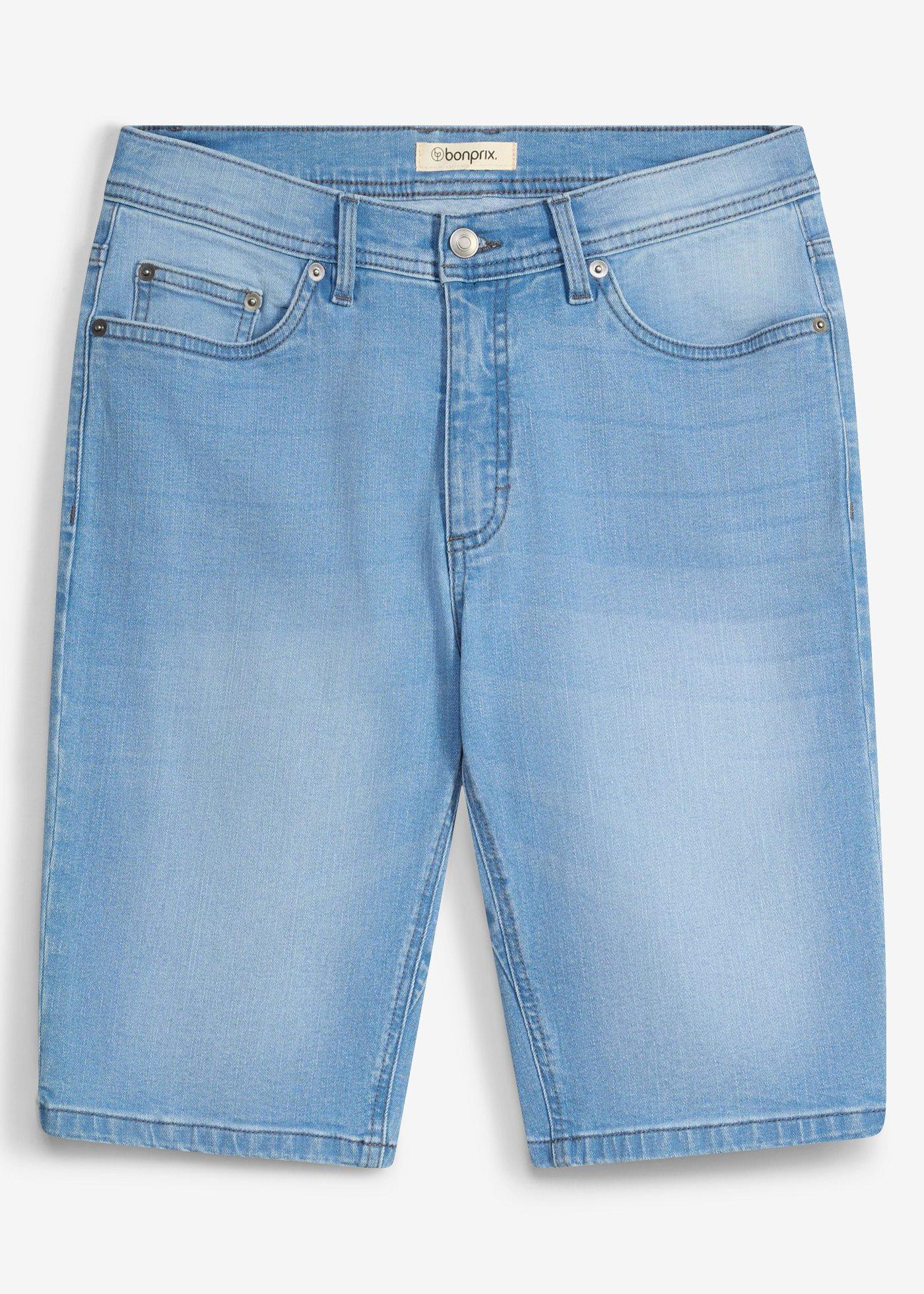 bonprix – Stretchiga jeansshorts med förstärkt gren, Regular Fit (2-pack)
