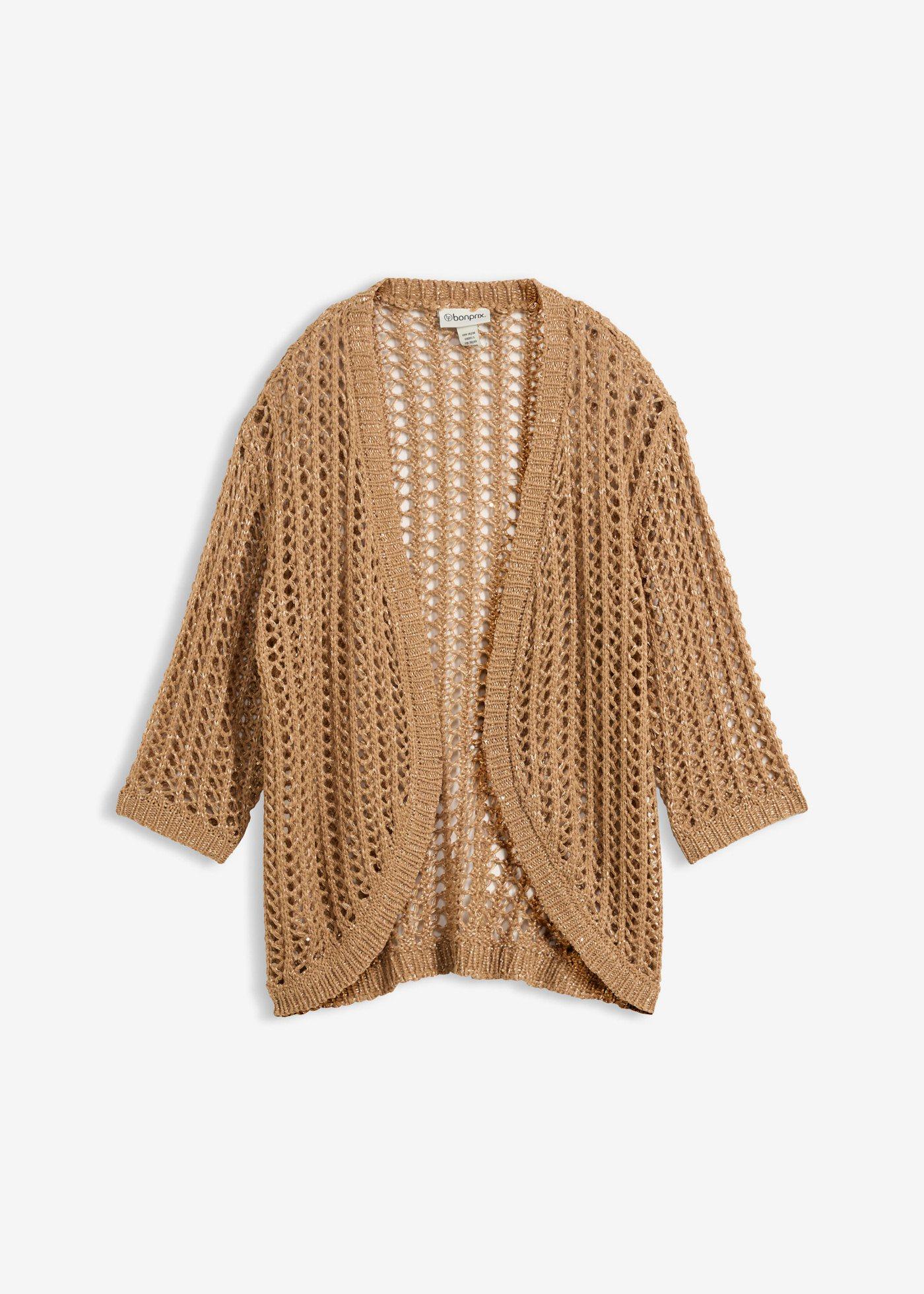 bonprix – Hålmönstrad cardigan med paljetter