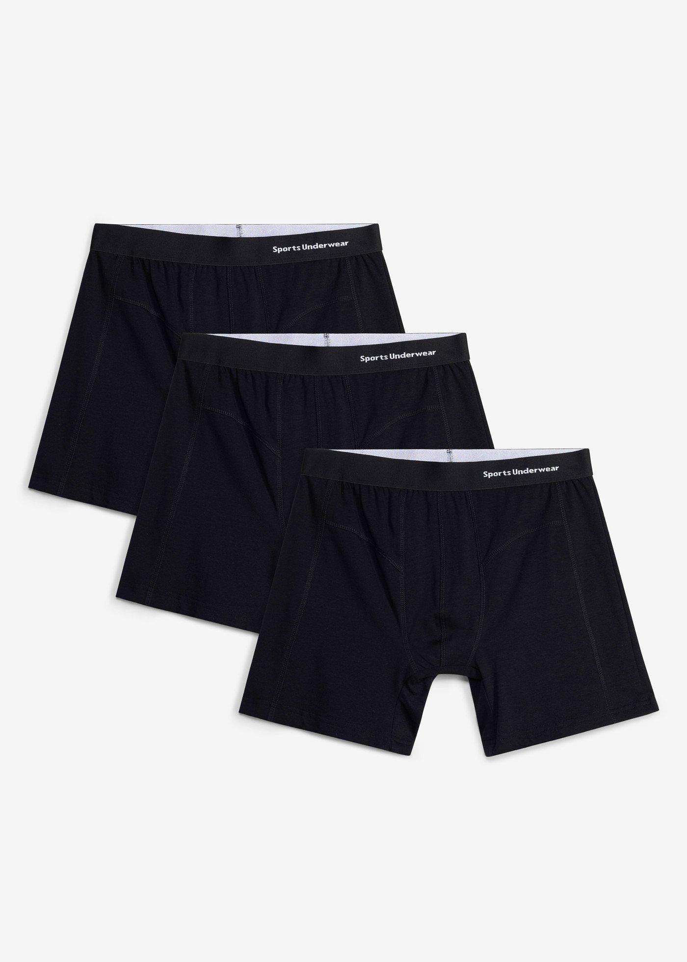 bonprix – Medellånga boxershorts i tajt modell med ekologisk bomull (3-pack)