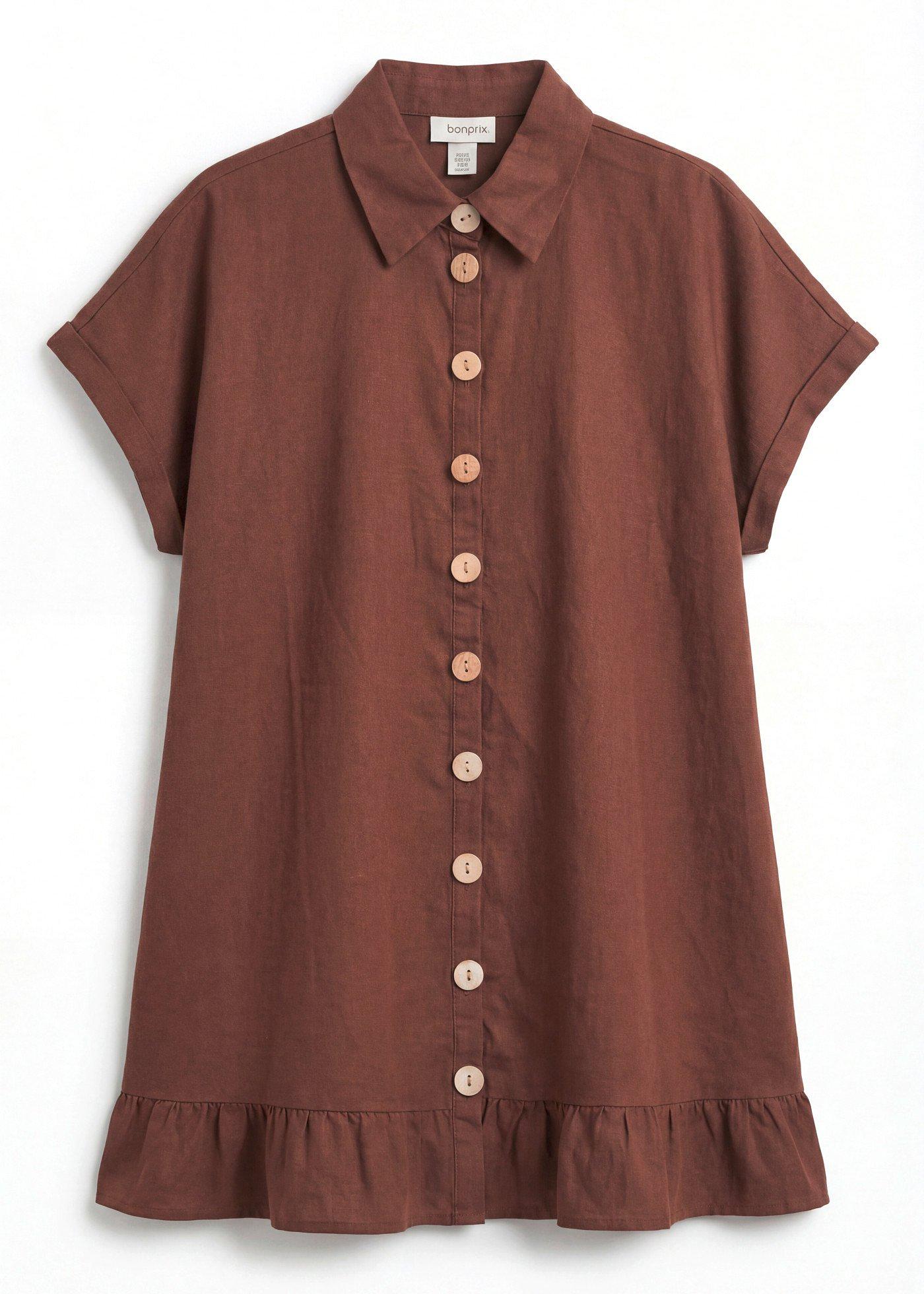 bonprix – Lång oversizeblus av linnemix