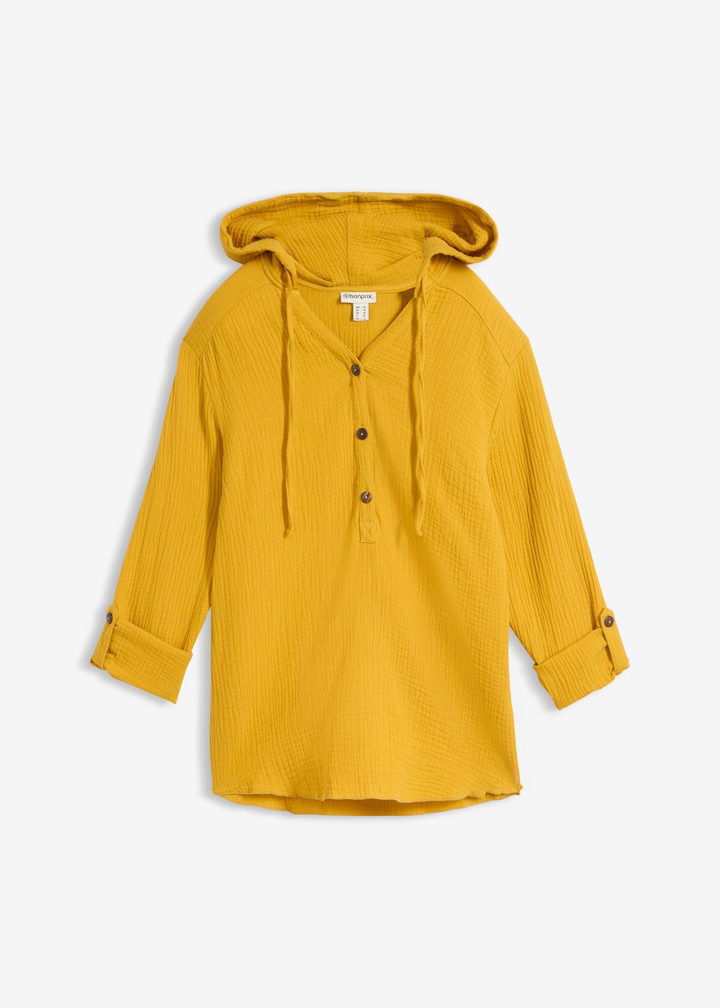 bonprix – Blus med huva i bomullsmuslin
