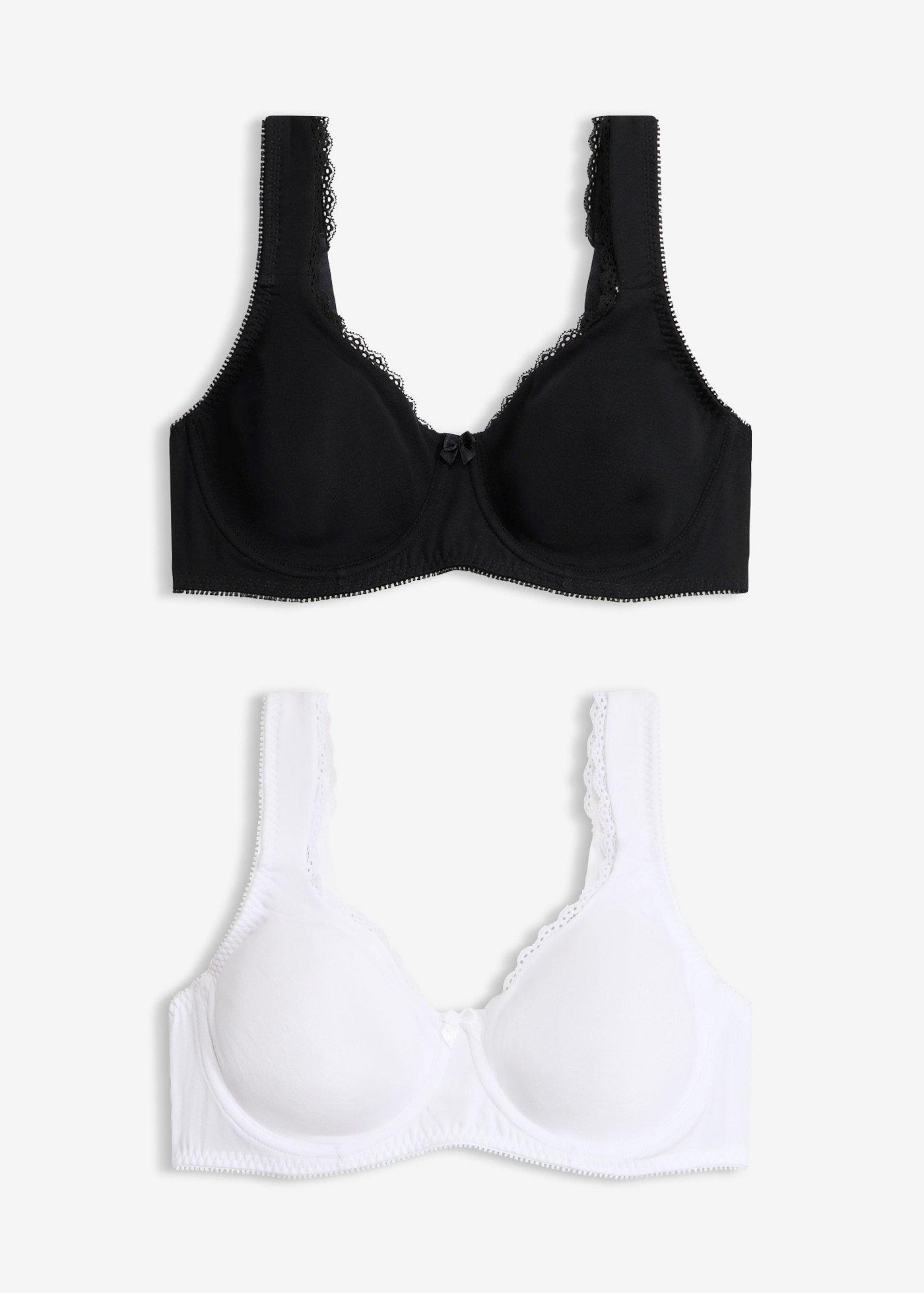 bonprix – Minimizer-BH i T-shirtmodell med bygel och ekologisk bomull (2-pack)
