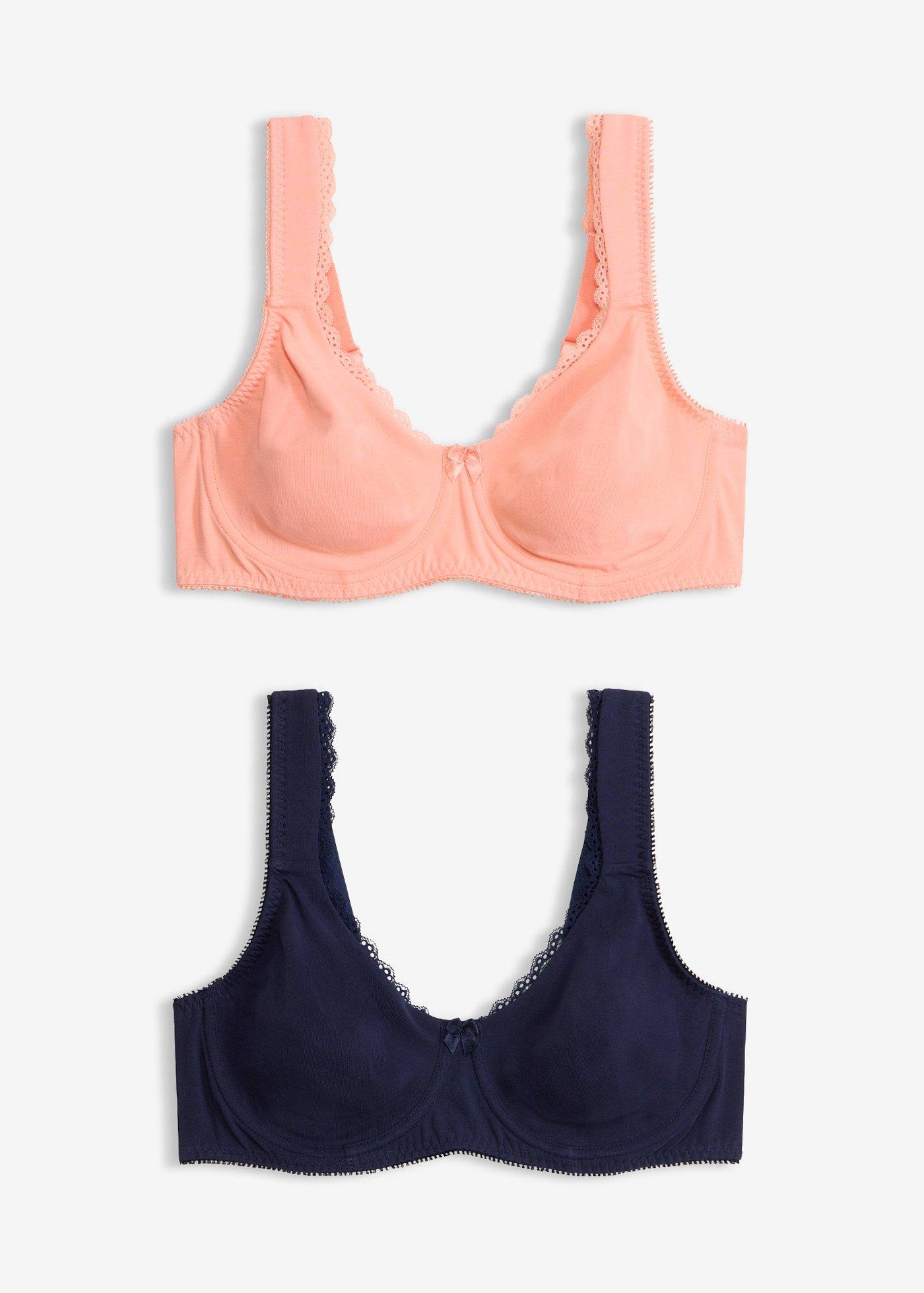 bonprix – Minimizer-BH i T-shirtmodell med bygel och ekologisk bomull (2-pack)
