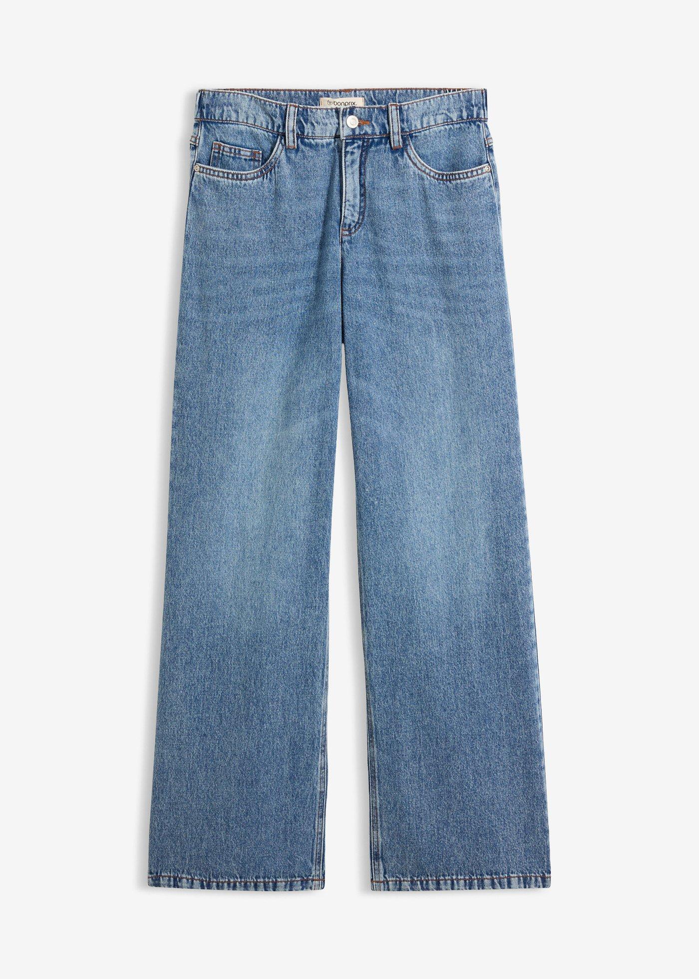bonprix – Jeans med Wide Leg och Mid Waist