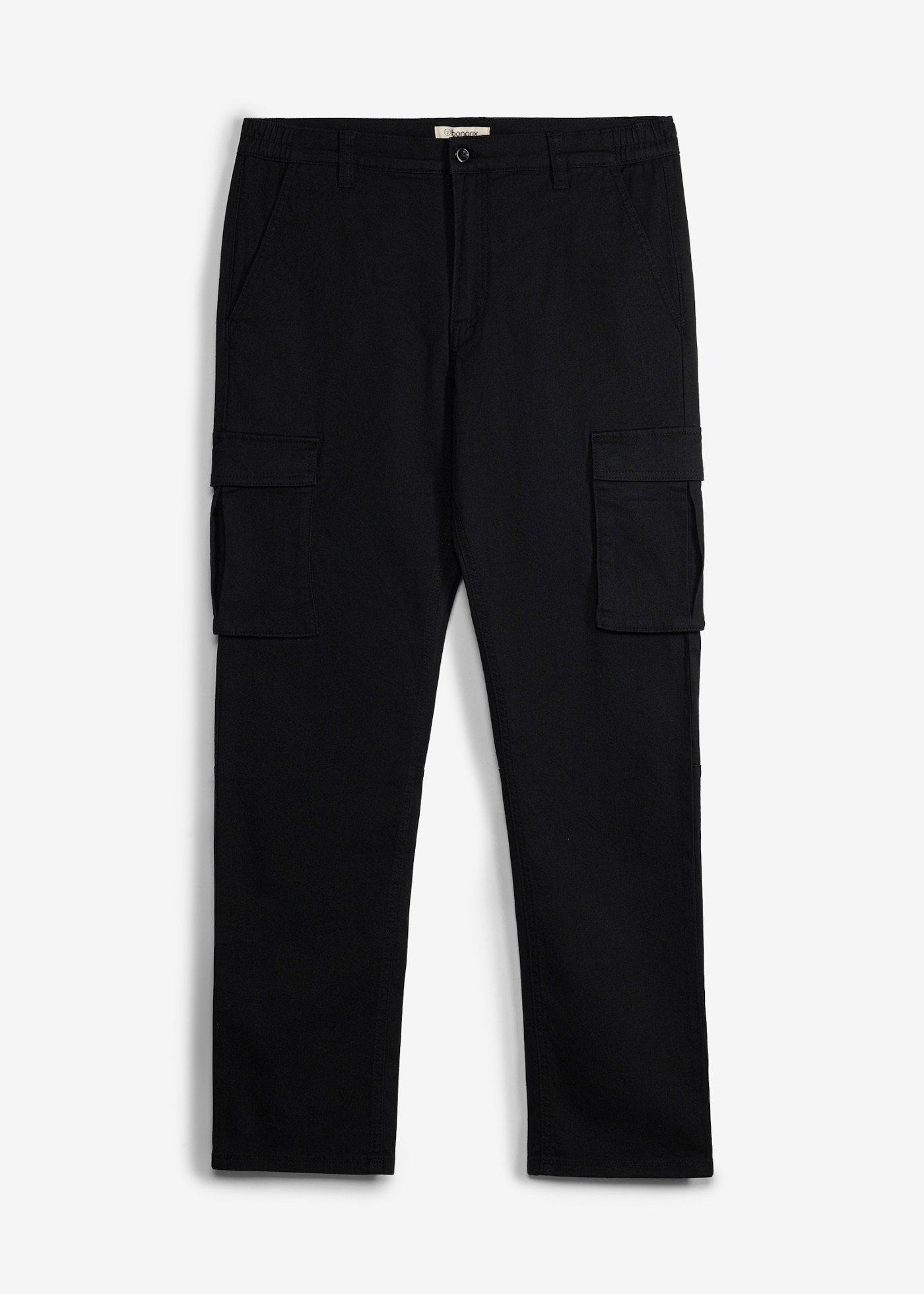 bonprix – Cargobyxa med resårmidja och stretch Classic Fit, Straight
