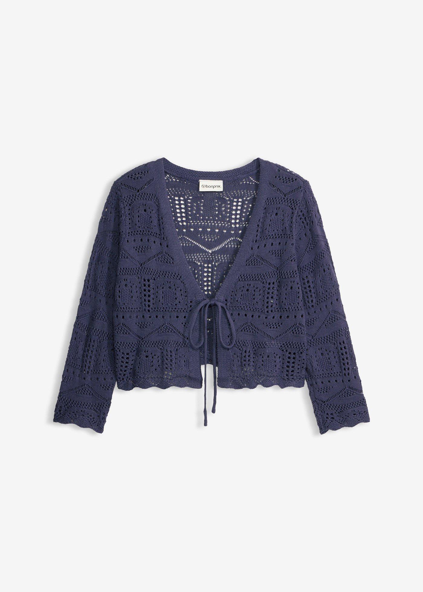 bonprix – Hålmönstrad bolero med 3/4-ärm
