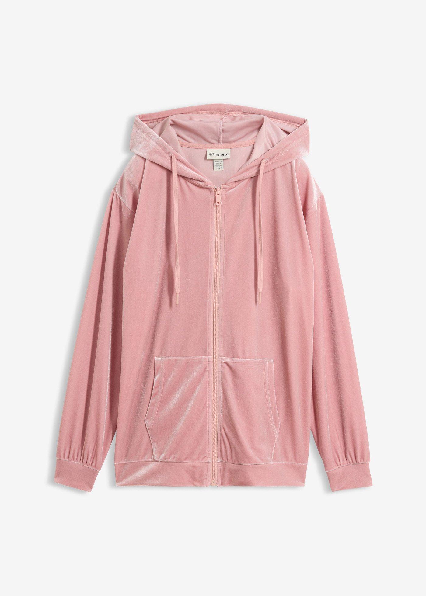 bonprix – Sweatshirt med huva, av sammet