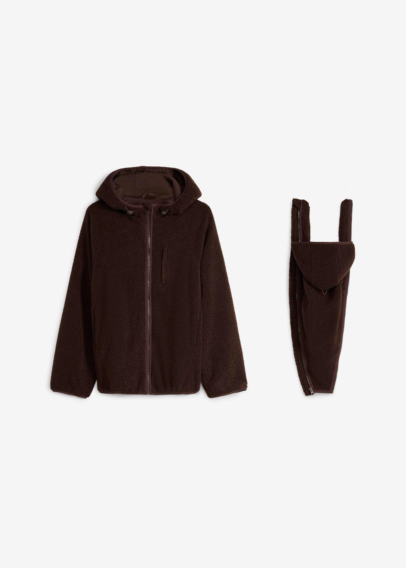 bonprix Mammajacka med babyficka, i teddyfleece