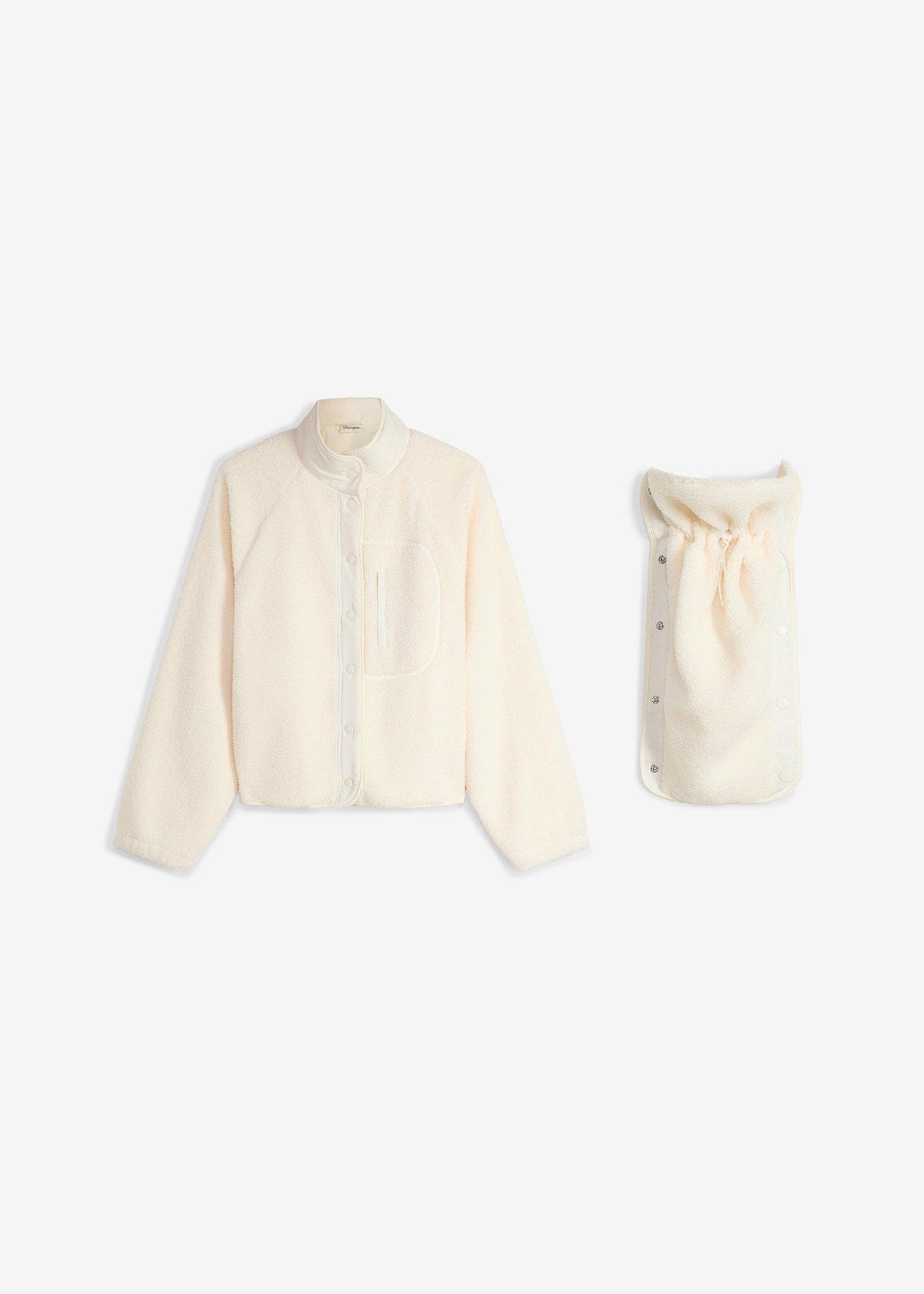 bonprix Mammajacka med babyficka, i teddyfleece