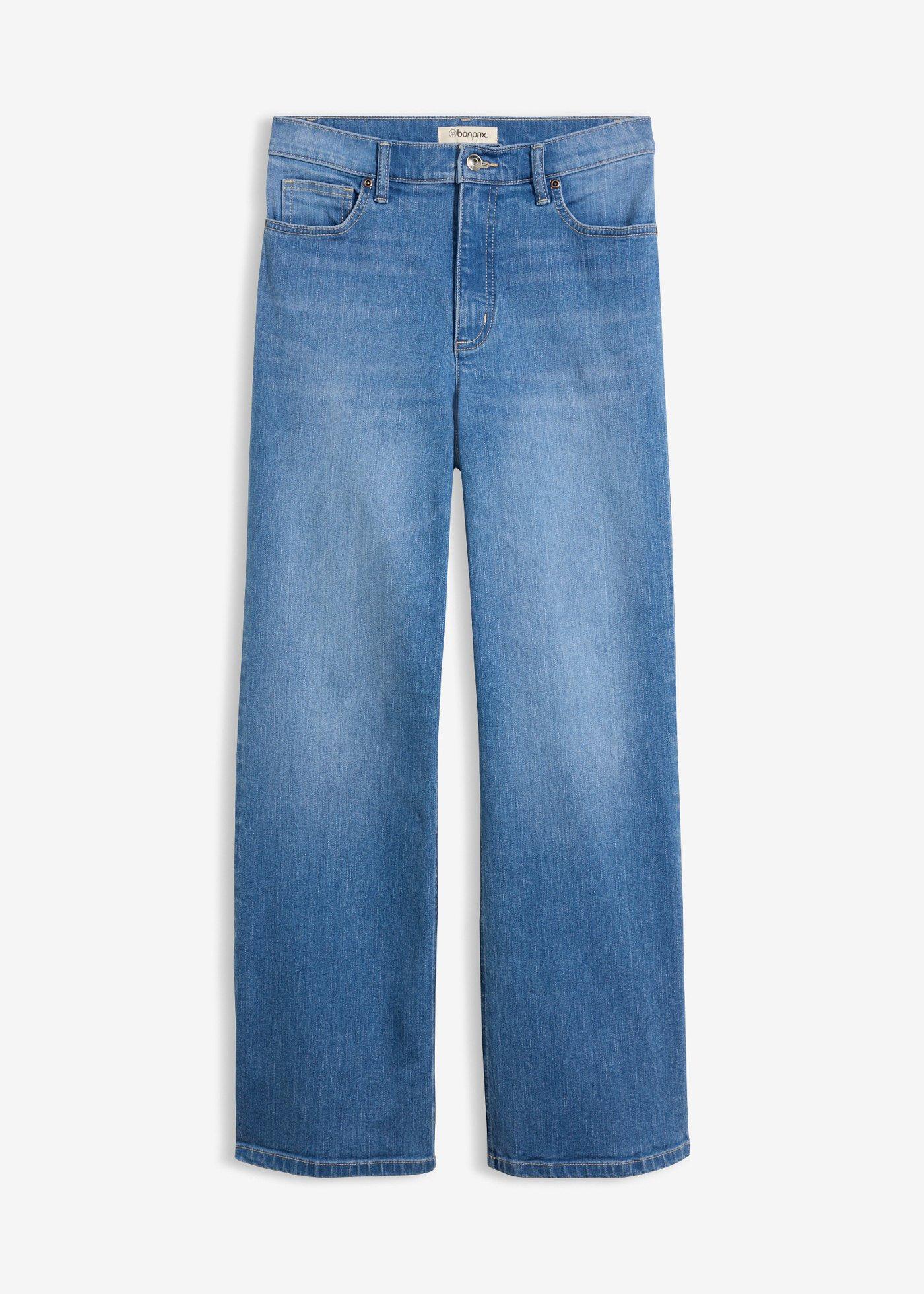 bonprix – Wide Leg-jeans High Waist, ekologisk bomull