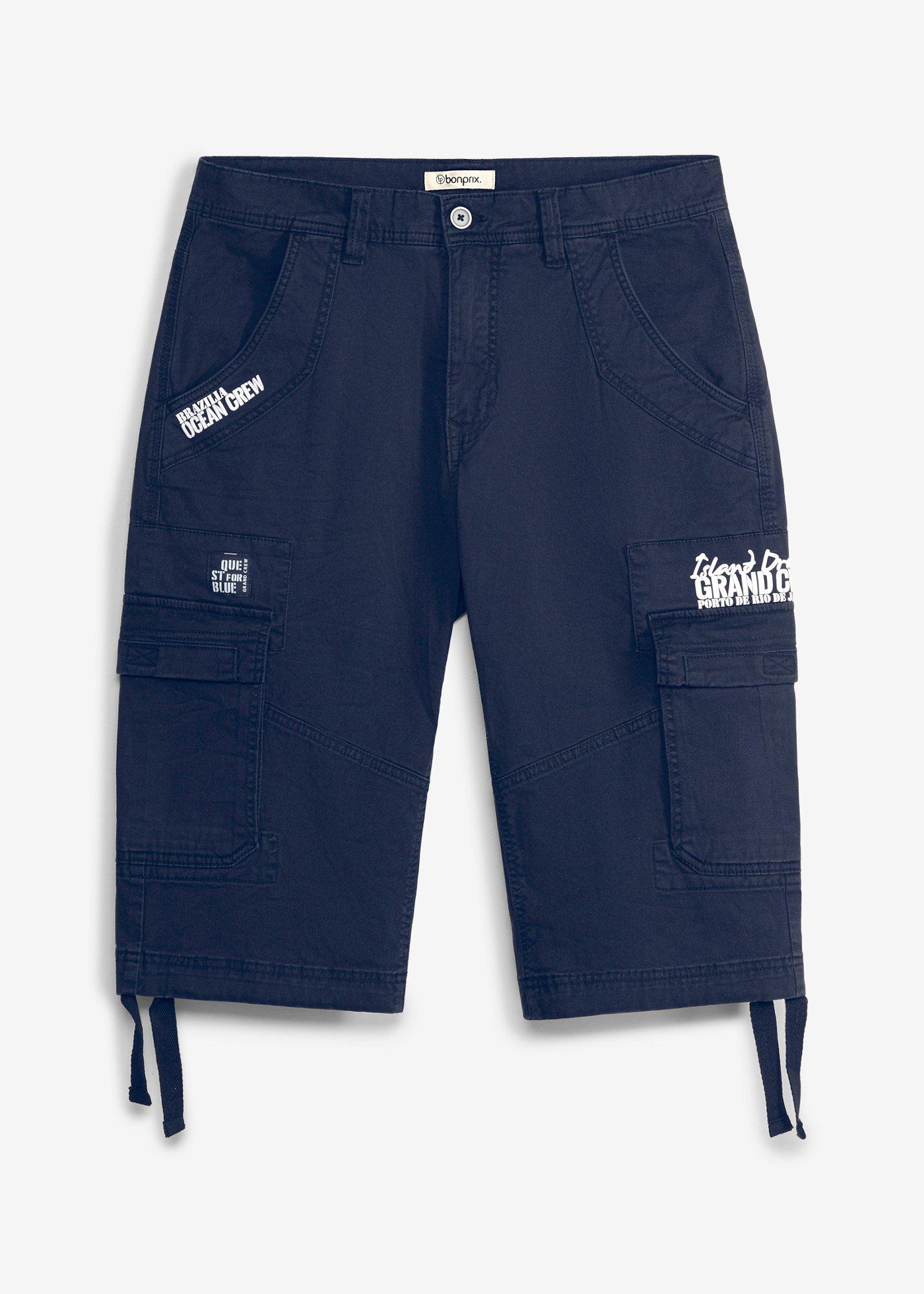 bonprix – Långa shorts med stretch och cargofickor, normal passform
