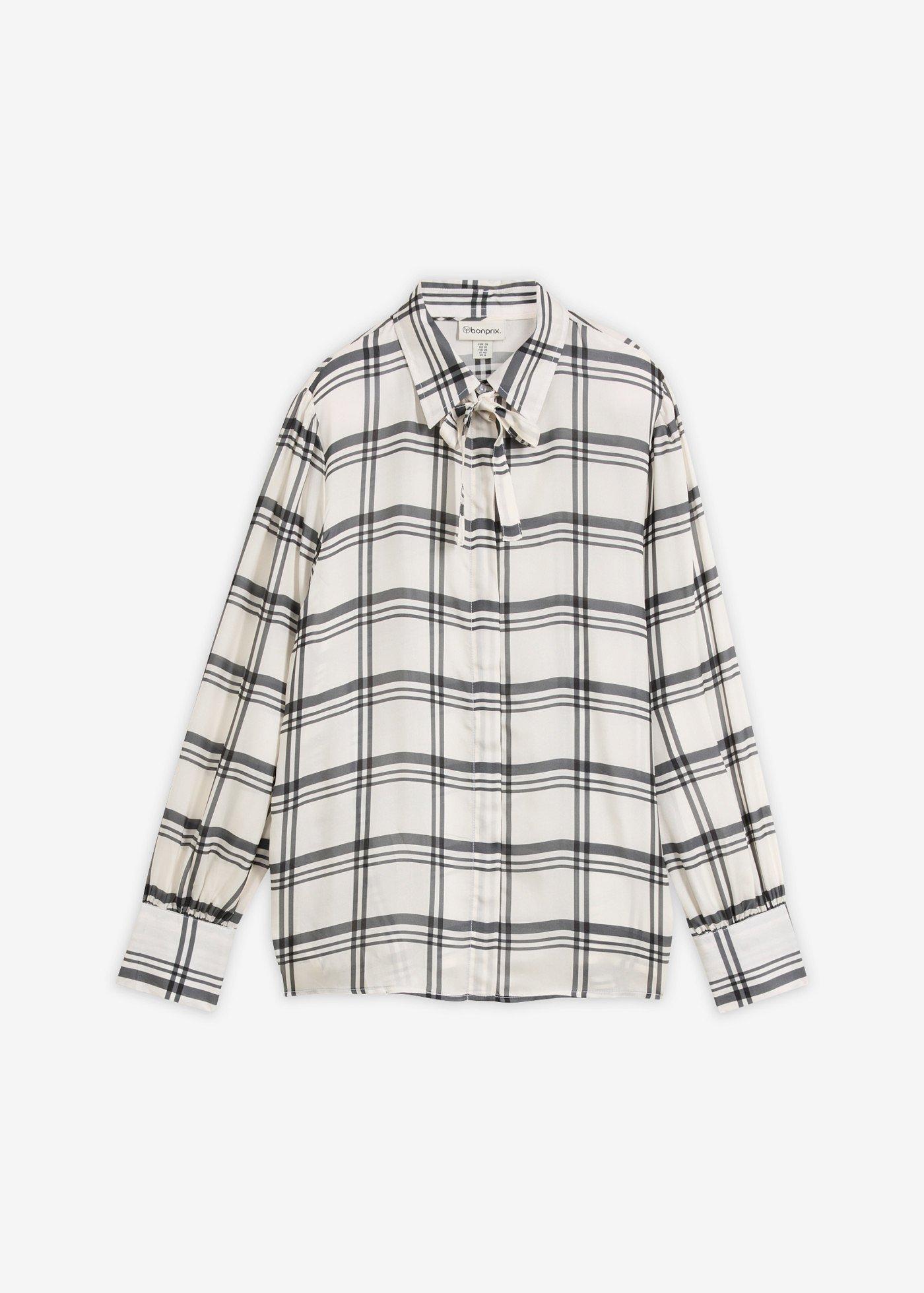 bonprix – Blus i glansigt material av kupro och siden
