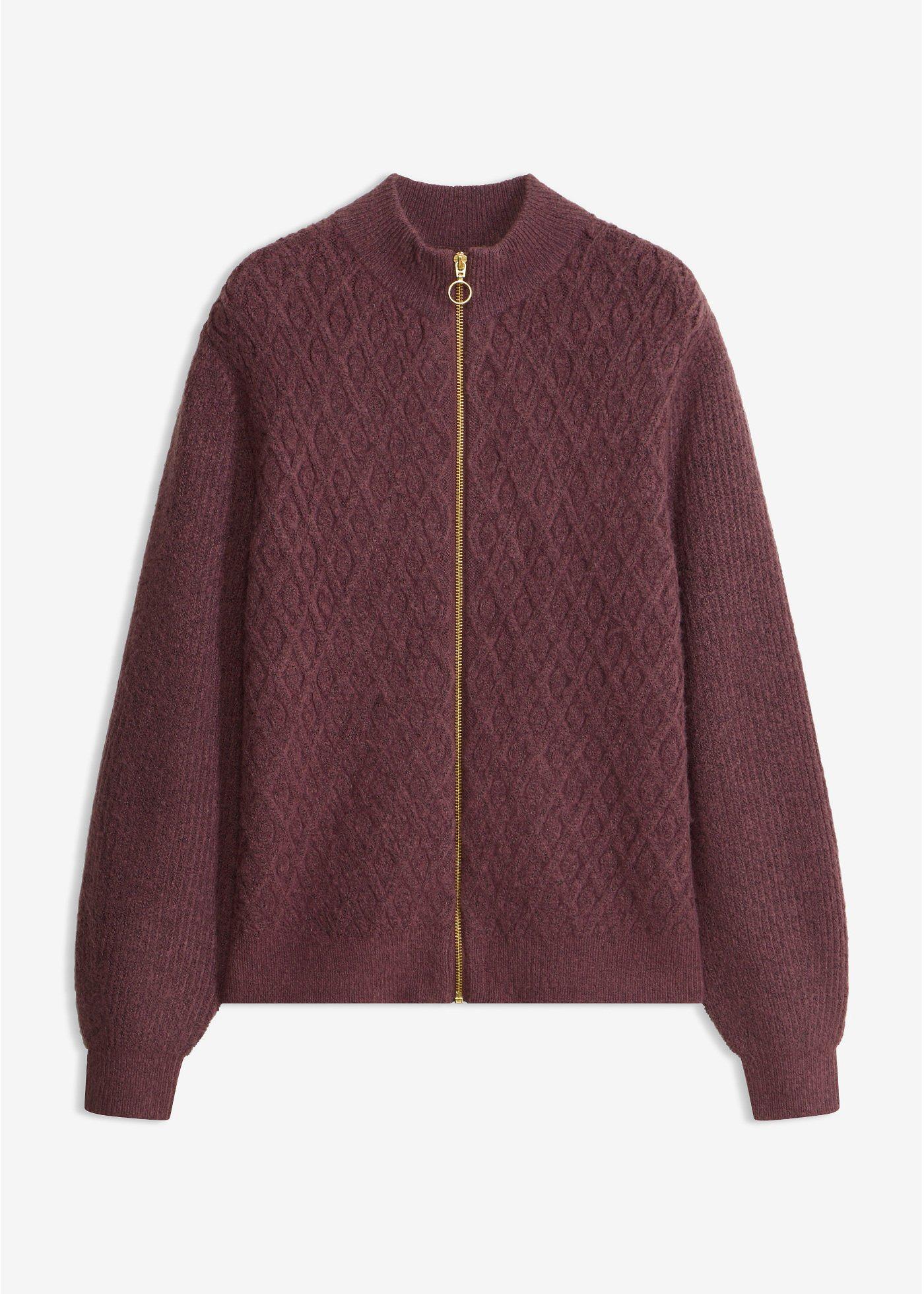 bonprix – Cardigan med flätmönster
