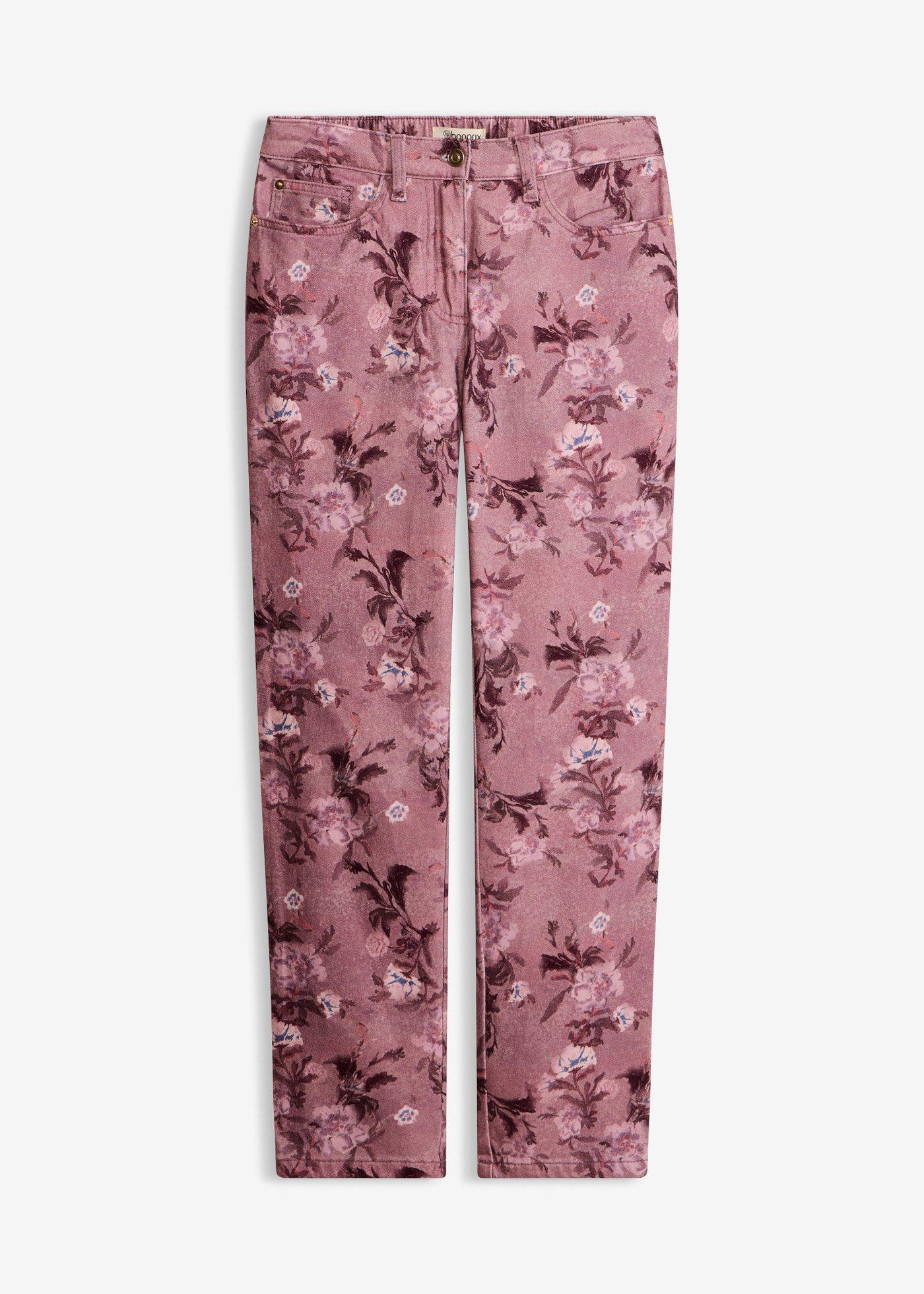 bonprix – Twillbyxa med blommönster