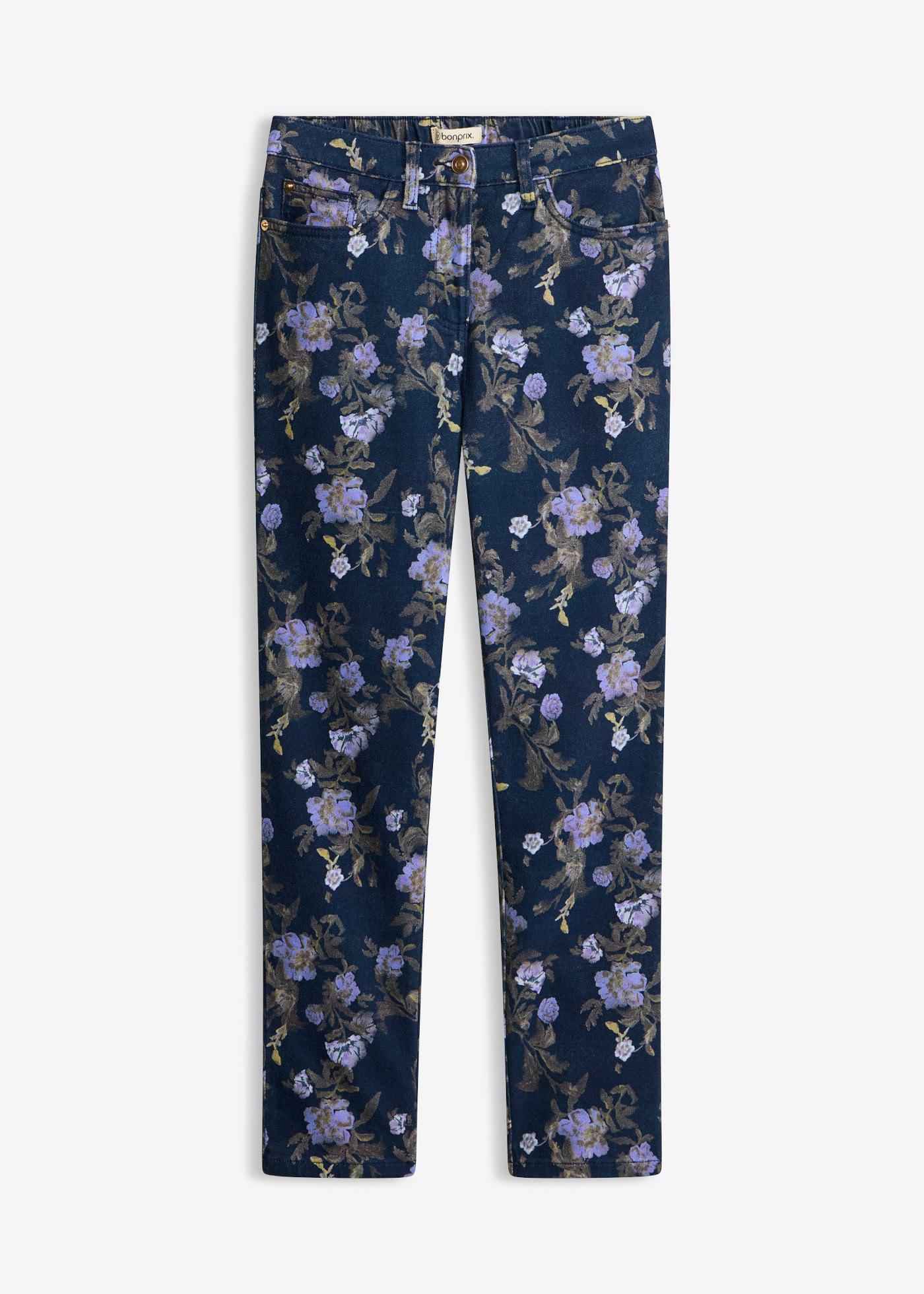bonprix – Twillbyxa med blommönster