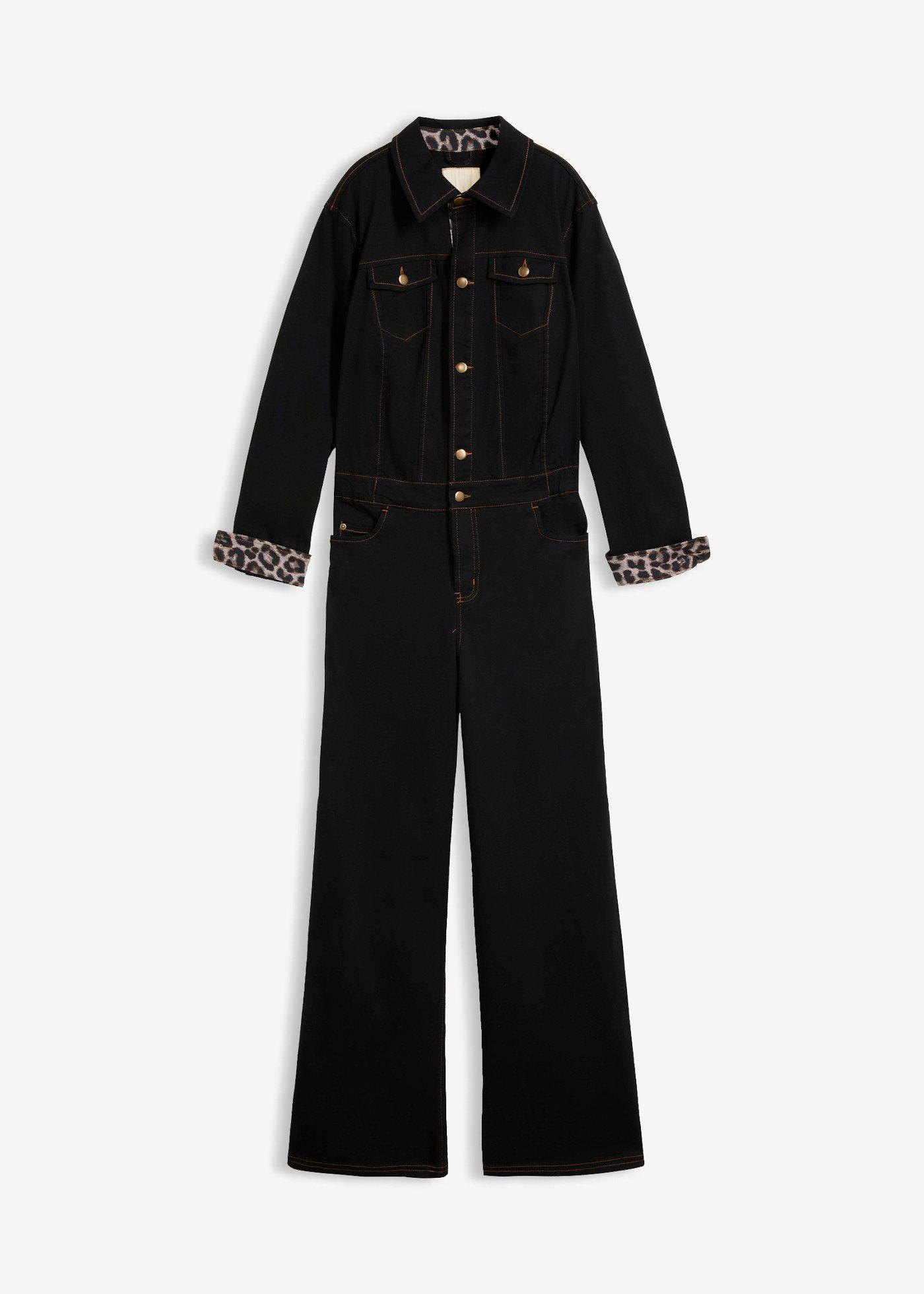 bonprix – Jumpsuit i twill av bomullsstretch med bekväm midja