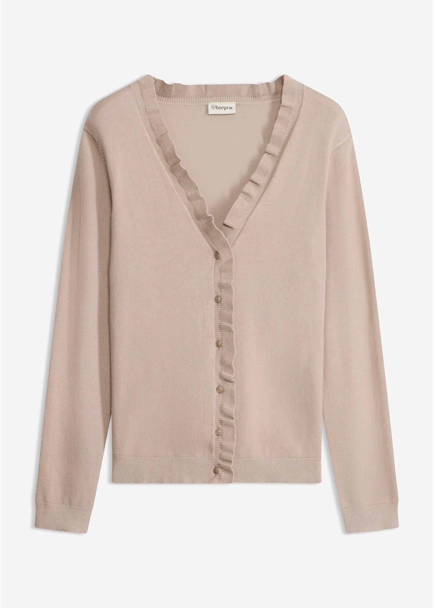 bonprix – Finstickad cardigan av viskosmix med mjukt fall