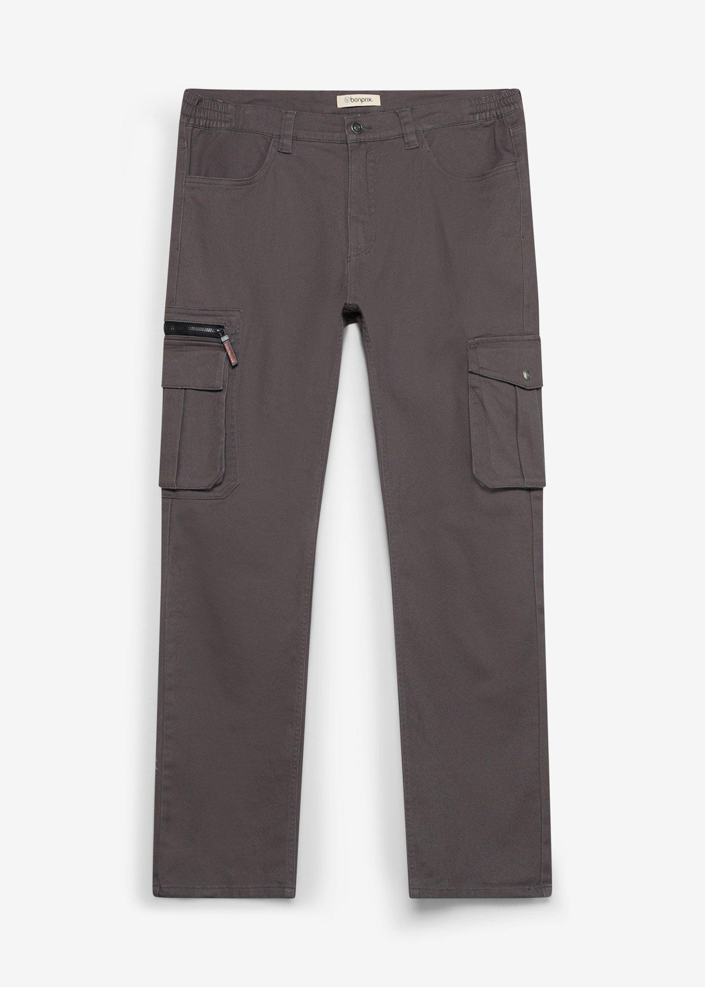 bonprix – Cargobyxa med resårmidja och stretch Classic Fit, Straight