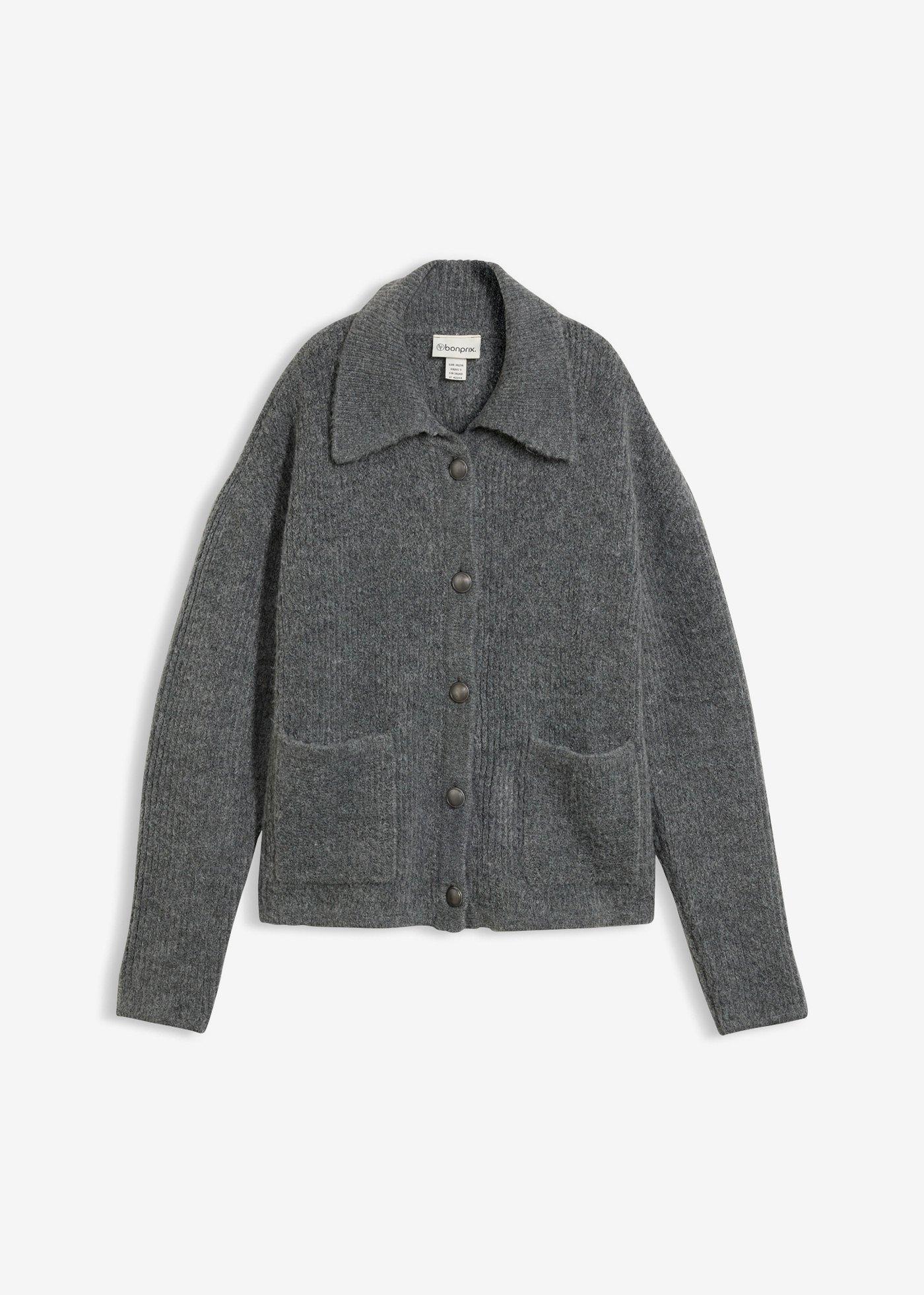 bonprix – Ribbstickad cardigan i fluffigt material