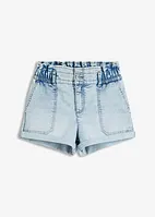 Jeansshorts med paperbag-design, RAINBOW