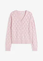 Stickad hålmönstrad cardigan, bonprix