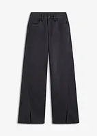 Wide Leg Jeans High Waist, med slits, bonprix