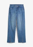 Wide Jeans Mid Waist, Slit, bonprix