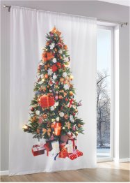 Gardinlängd med julgranstryck och LED-lampor (1-pack), bpc living bonprix collection