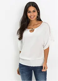Blus med spets, bonprix