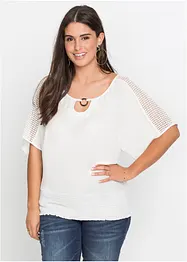 Blus med spets, bonprix