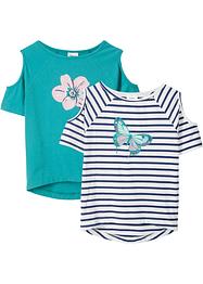 T-shirt med cut-out över axlarna (2-pack), bpc bonprix collection