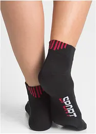 Sportsockor med texttryck (5-pack), ekologisk bomull, bonprix