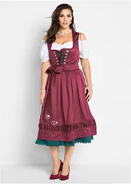 Dirndl med broderat satinförkläde (2 delar), bonprix